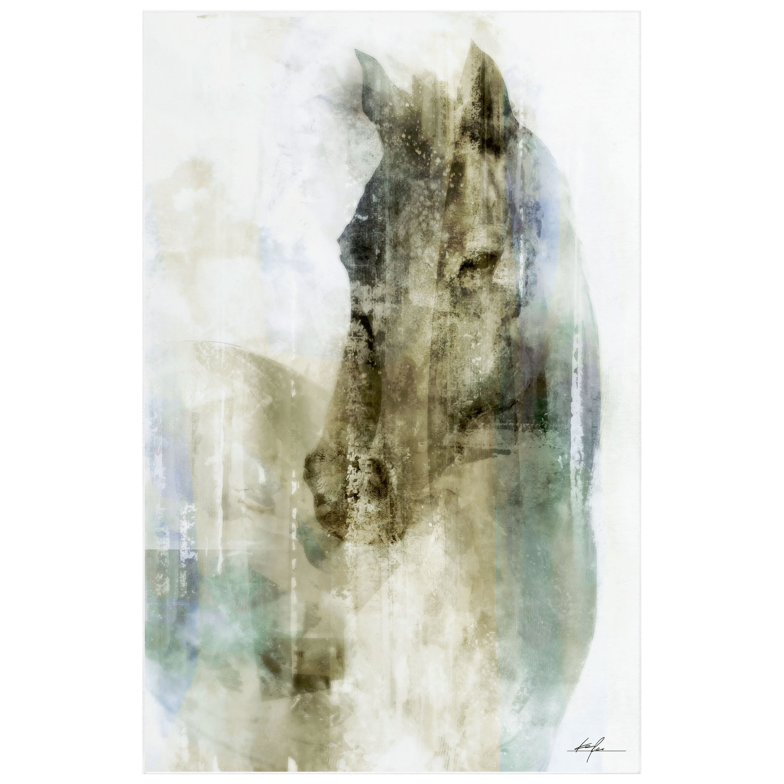 Empire Art Direct 5ft. x 7.5ft. Majestic Steed I Tapis D'Art Washable Horse Area Rug