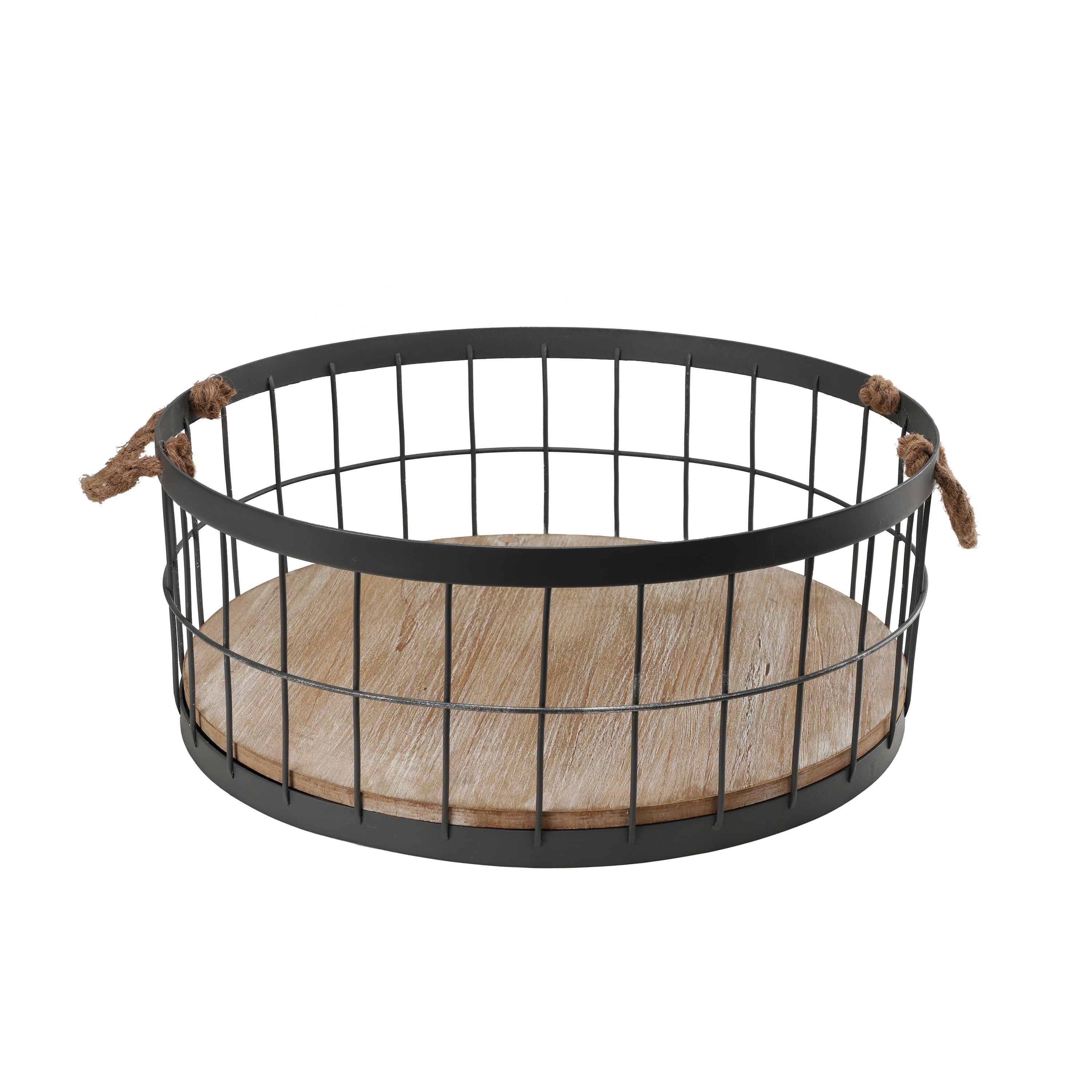 6 Packs: 2 ct. (12 total) 15" Wire Baskets with Wooden Base & Handles