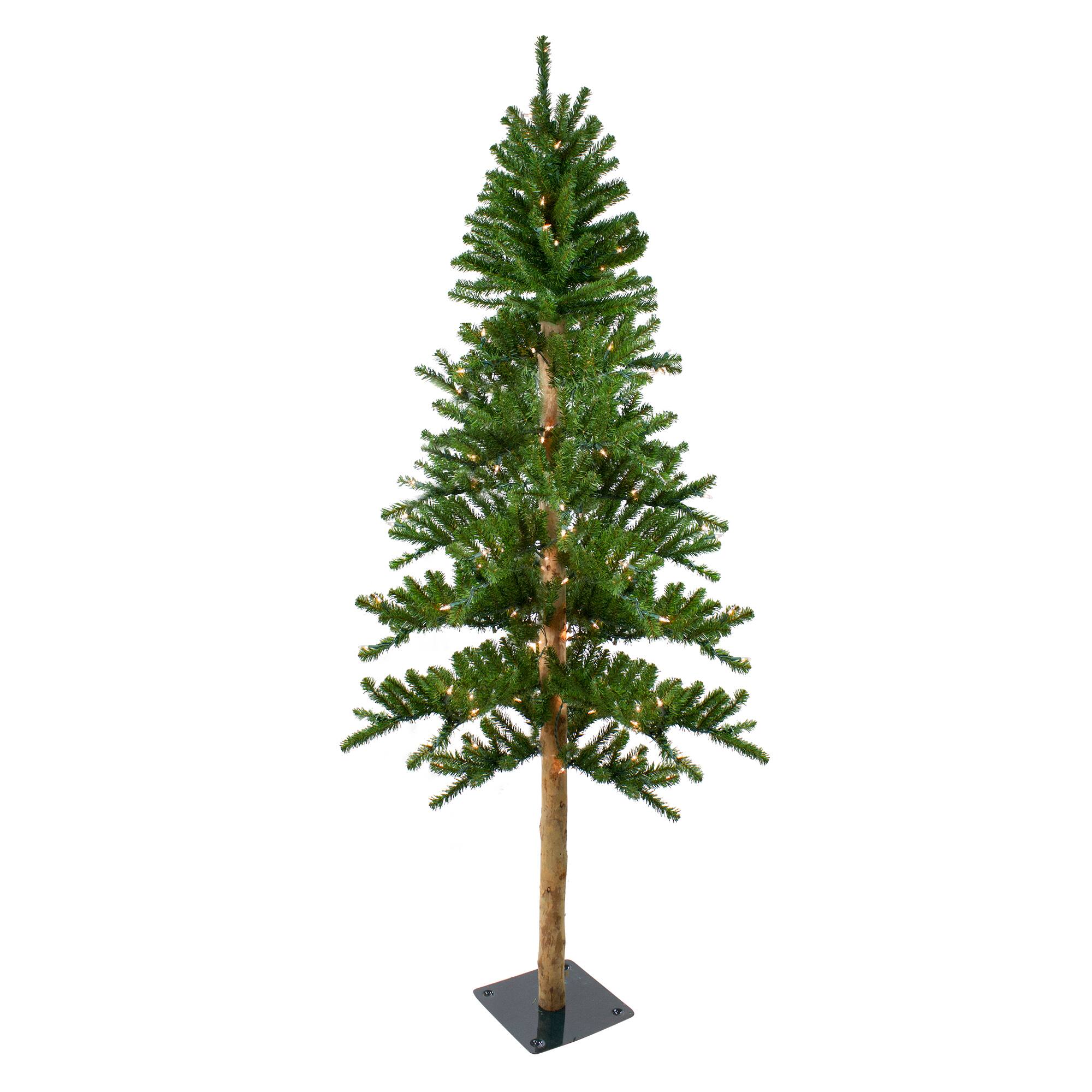 6ft. Pre-Lit Alpine Artificial Christmas Tree, Clear Lights