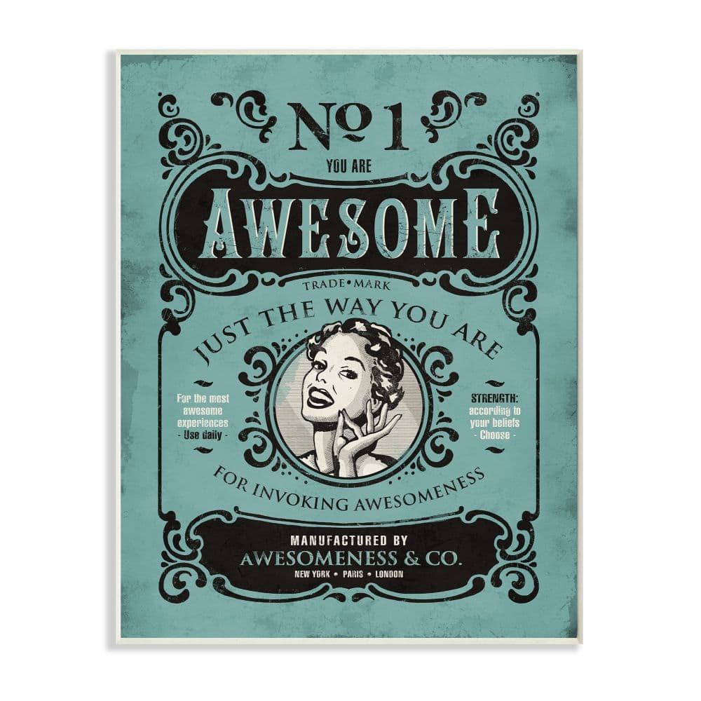 Stupell Industries You Are Awesome Vintage Comic Book Wall Plaque