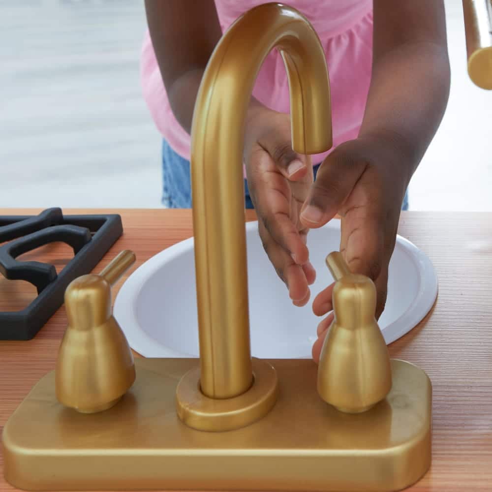 KidKraft White Wooden Vintage Play Kitchen with Ice Maker, Play Phone & Accessories