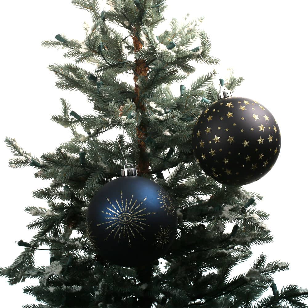 2 Pack 6" Black Celestial Halloween Ball Ornaments by Ashland®