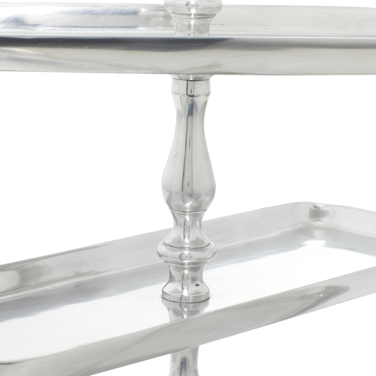 19" Silver Aluminum 3-Tier Tray Stand