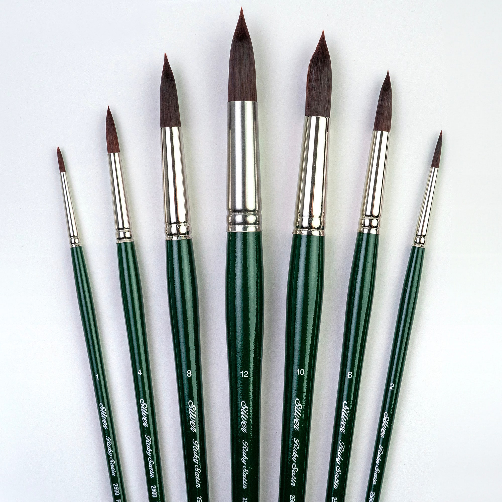 Silver Brush Limited Ruby Satin® 7 Piece Long Rounds Brush Set