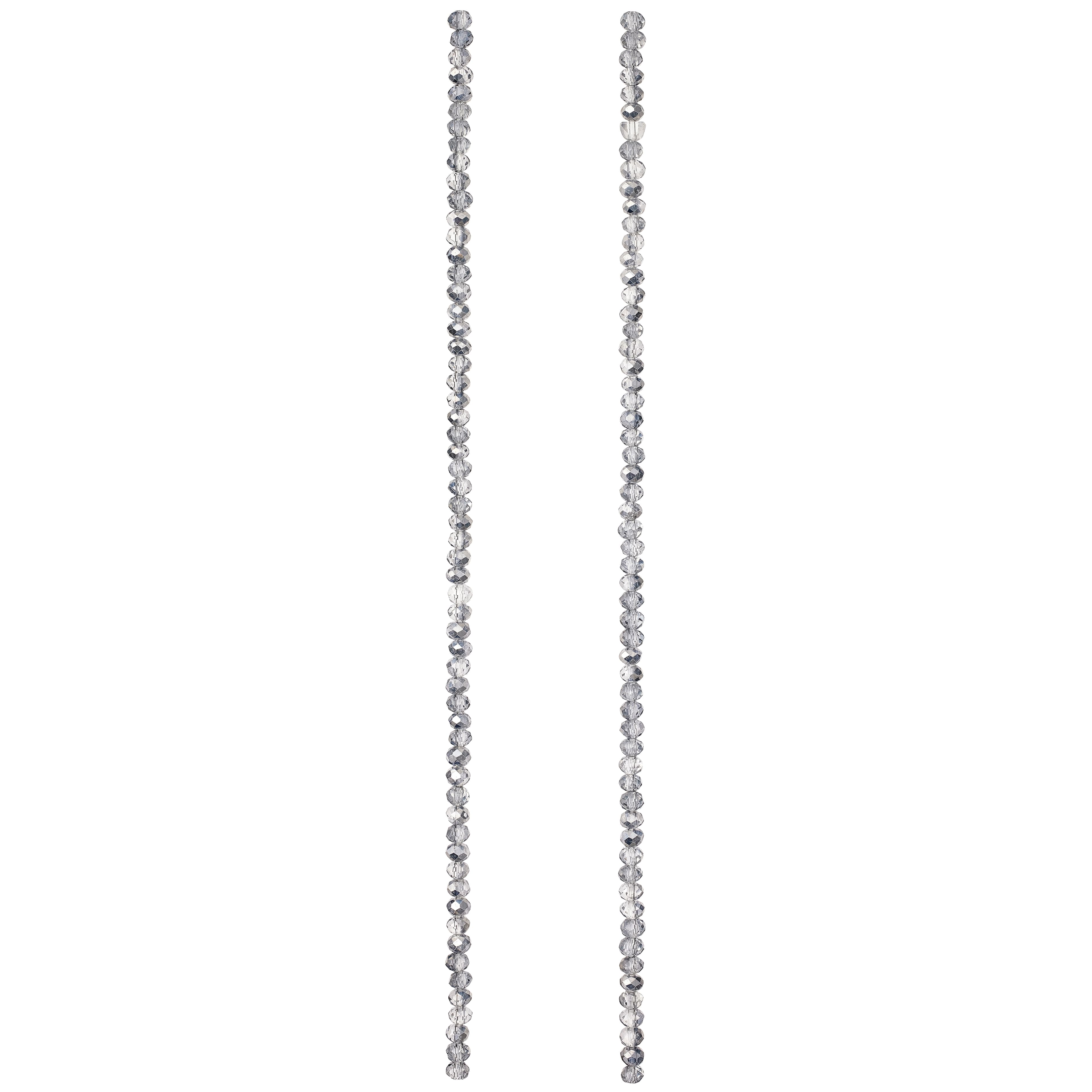 Silver Luster Glass Faceted Rondelle Beads, 3mm by Bead Landing™