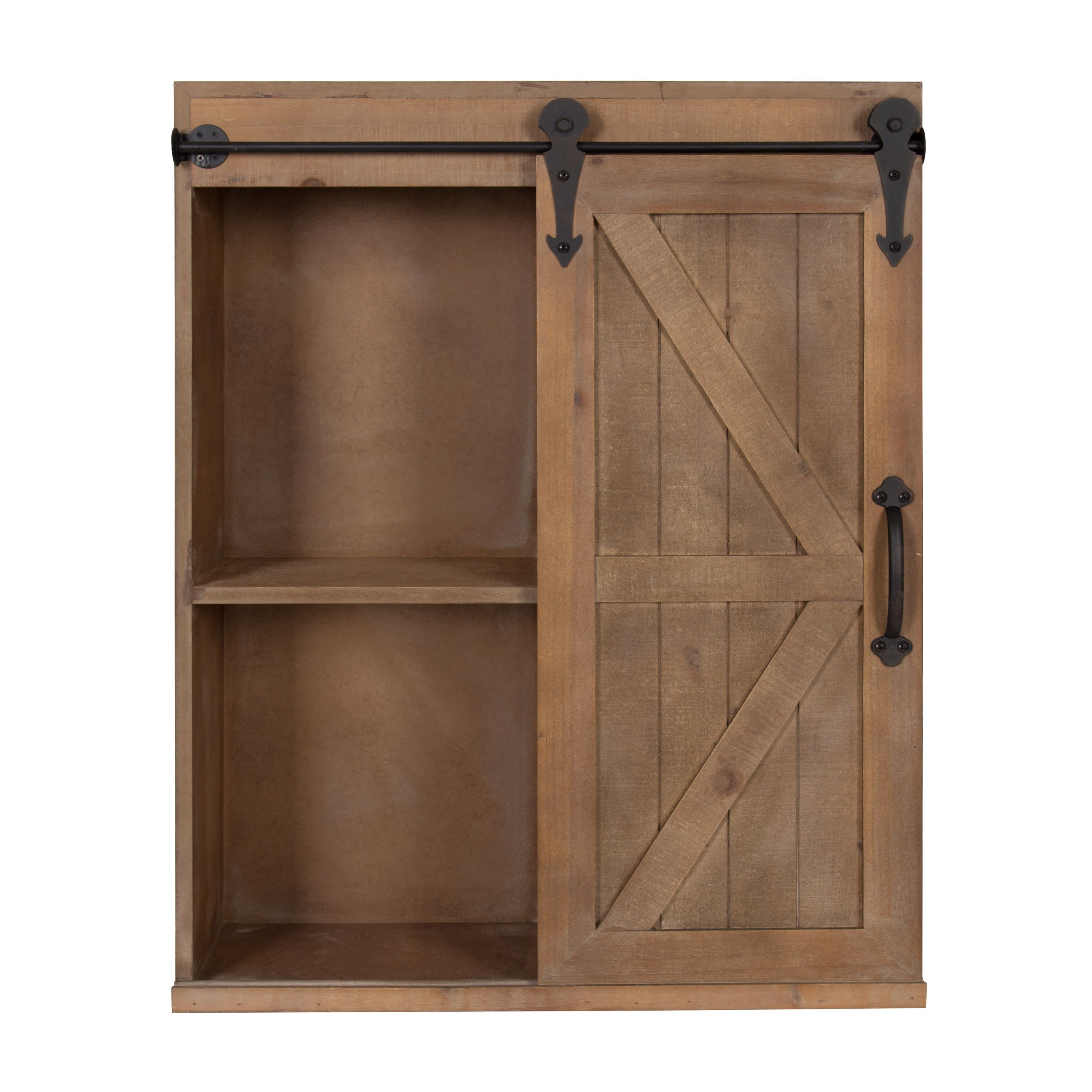 Kate and Laurel Cates Wood Sliding Barn Door Wall Storage Cabinet