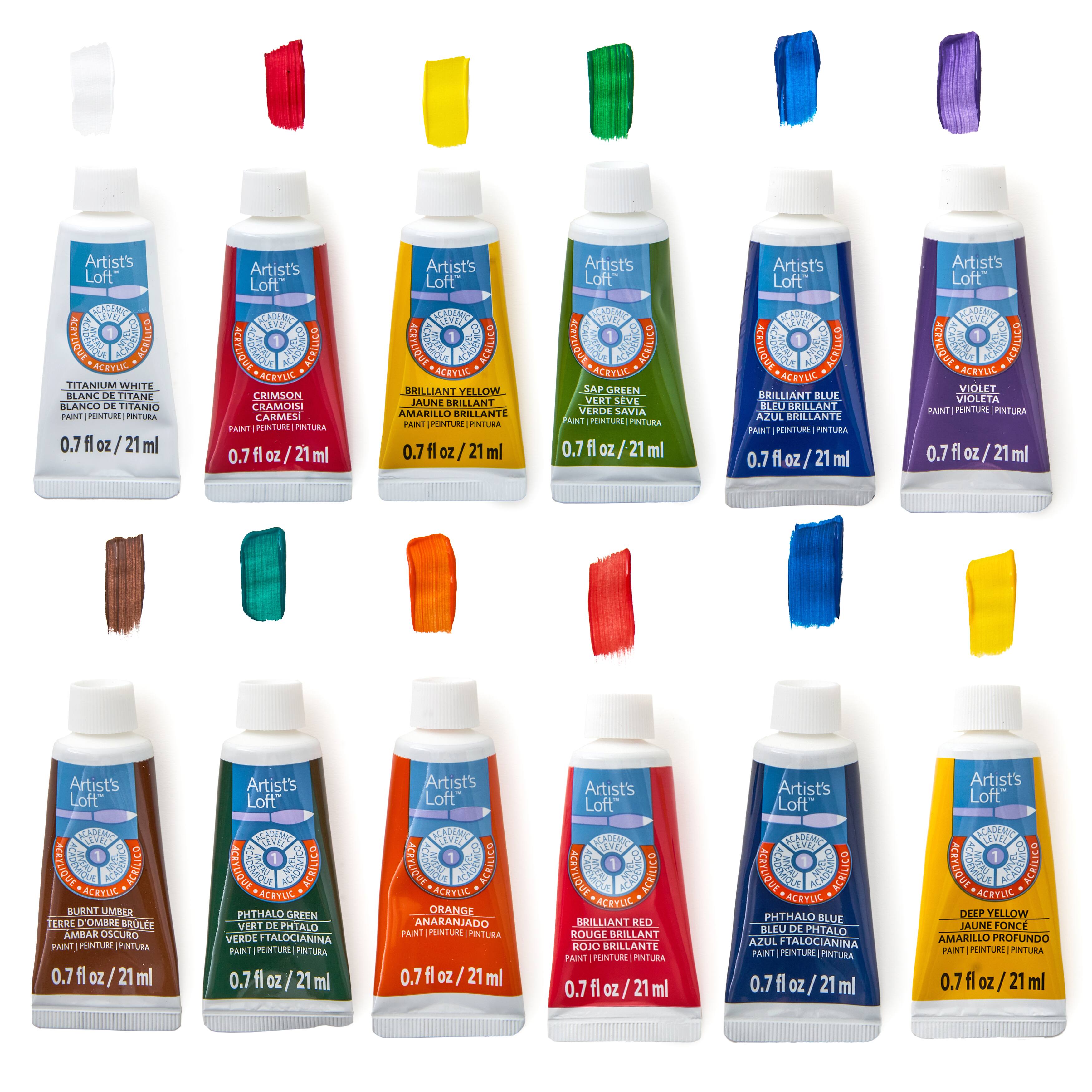 24 Color Acrylic Paint Set by Artist's Loft™, 21ml