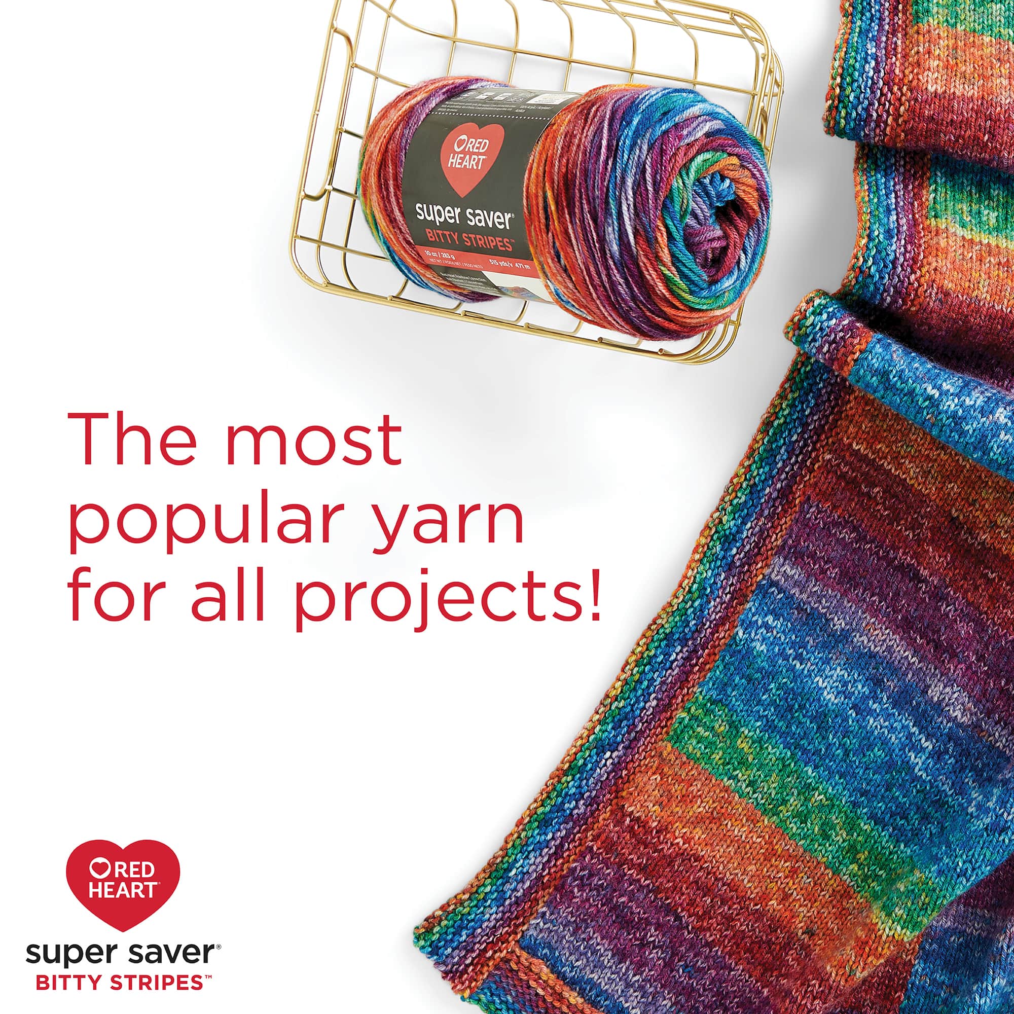 2 Pack Red Heart® Super Saver® Bitty Stripes™ Yarn