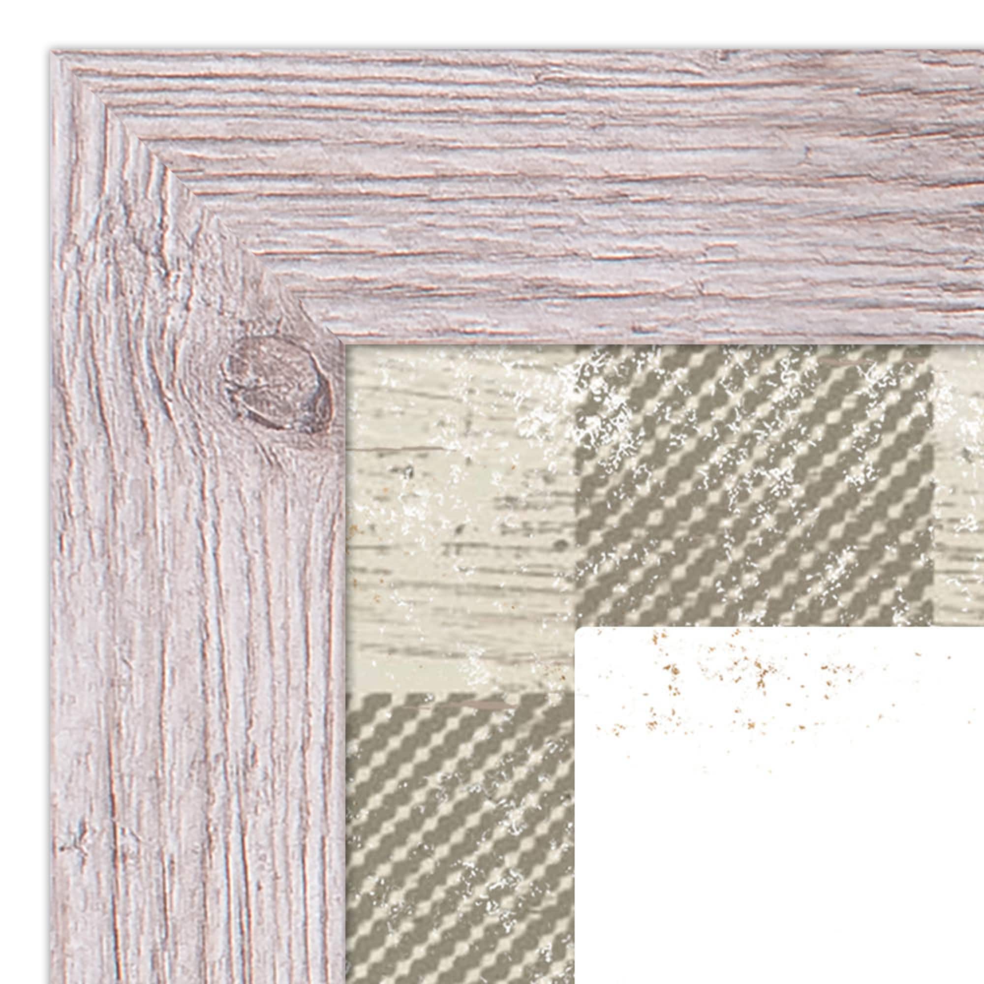 Taupe Buffalo Check Holiday Phrases Print in Western White Frame