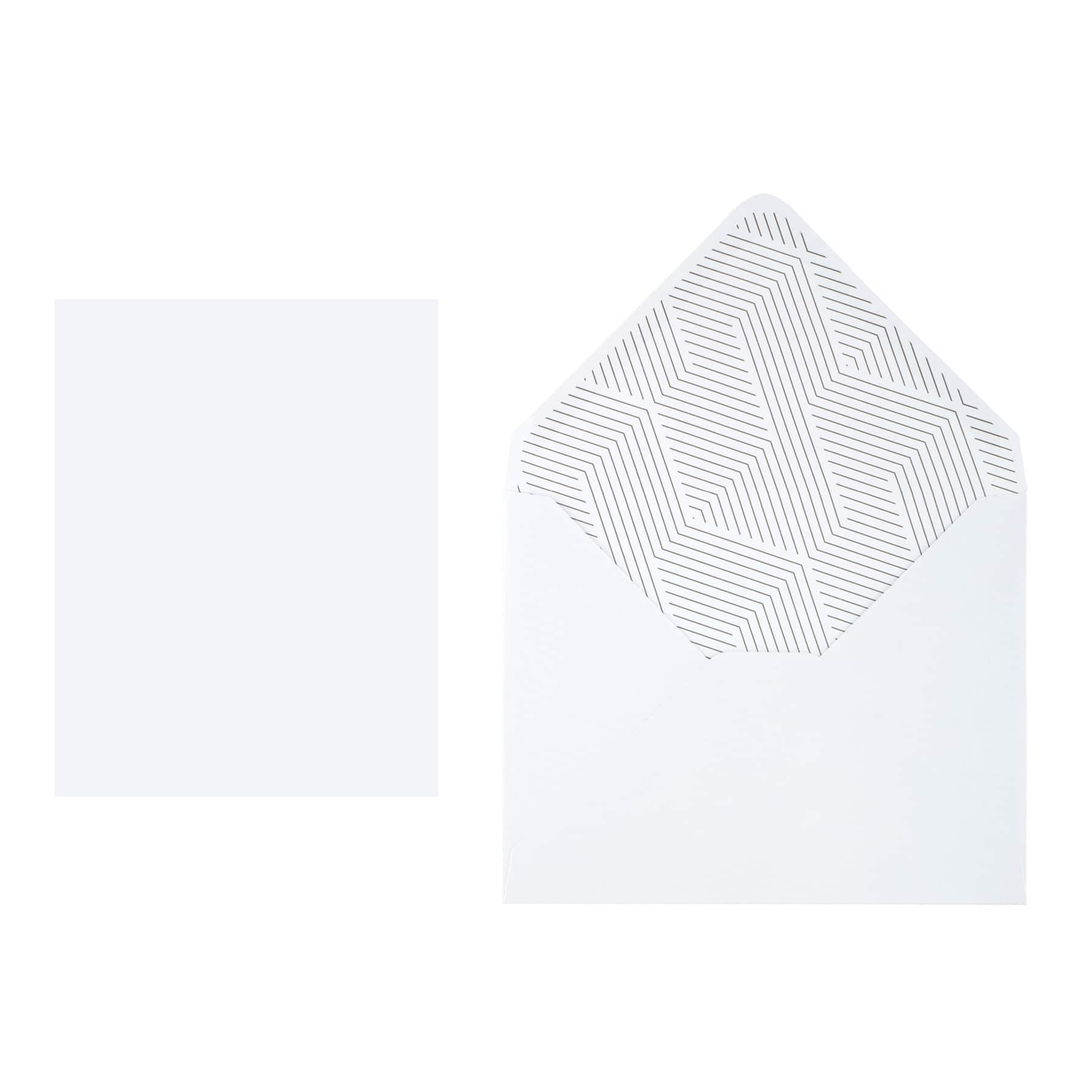 4.25" x 5.5" Line Border Flat Card & Envelope Sets