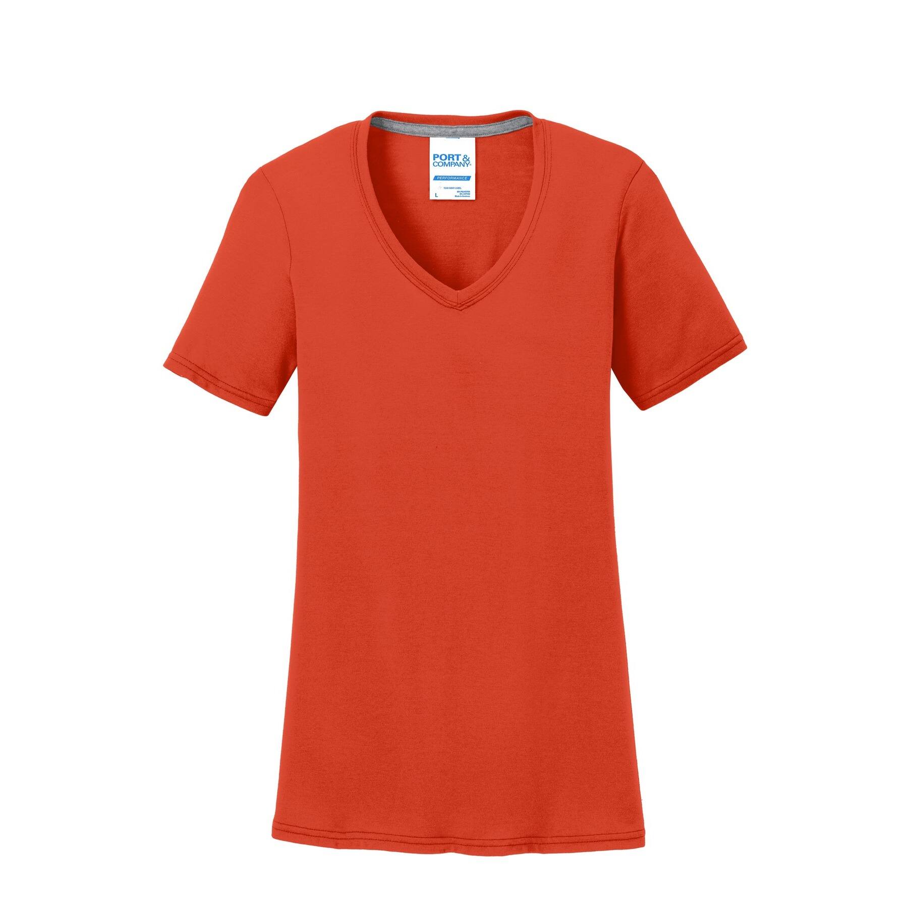 Port & Company® Colors Ladies Performance Blend V-Neck T-Shirt