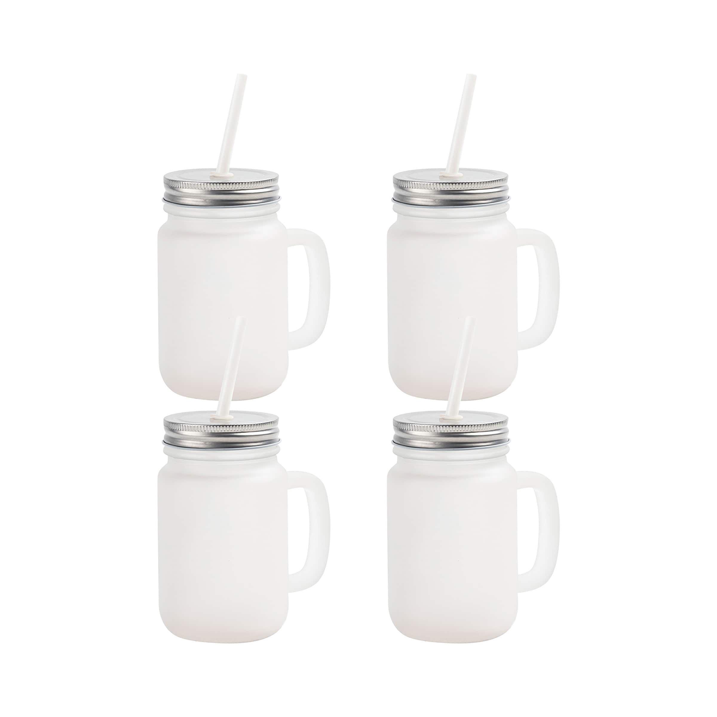 Craft Express 4ct. 12oz. Sublimation Frosted Glass Mason Jars