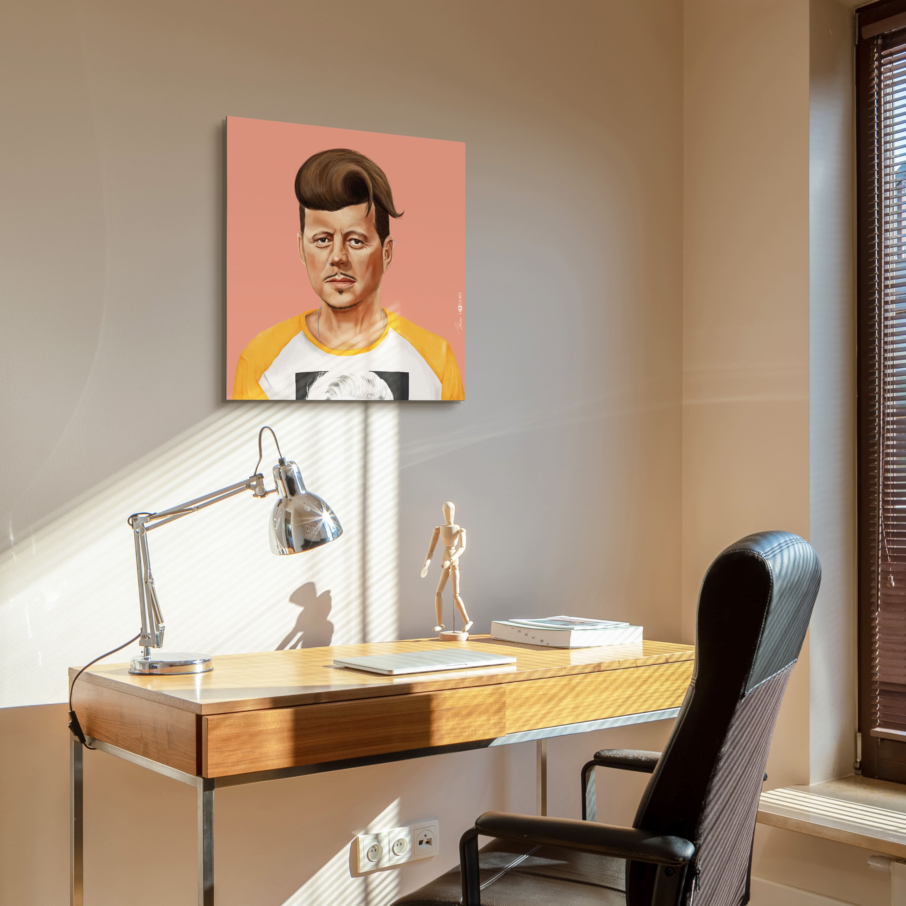 Empire Art Direct Hipstory™ 24" x 24" Hip John Kennedy Frameless Free Floating Printed Tempered Glass Wall Art