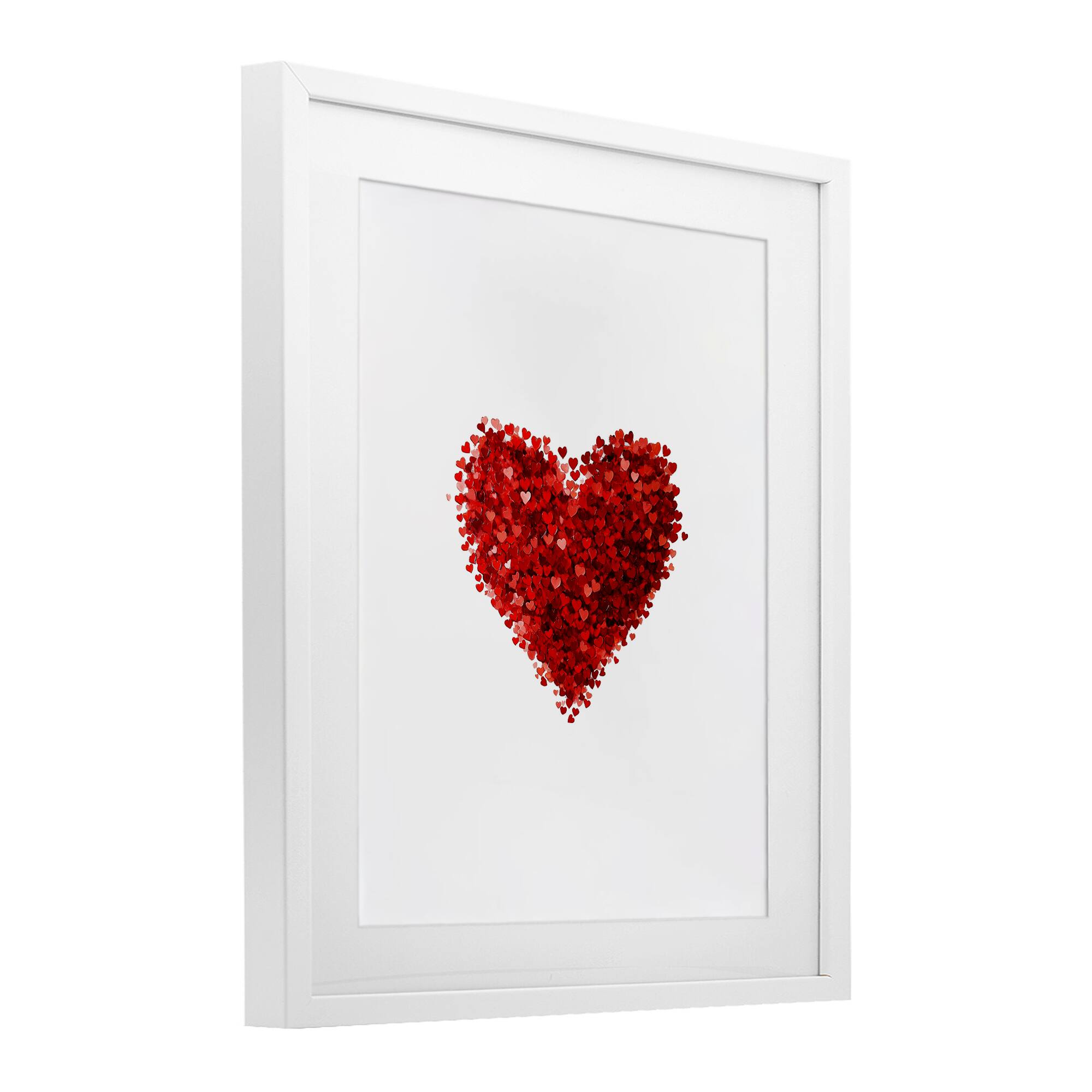 Stupell Industries Cluster of Hearts Shape Framed Print Under Glass Wall Art