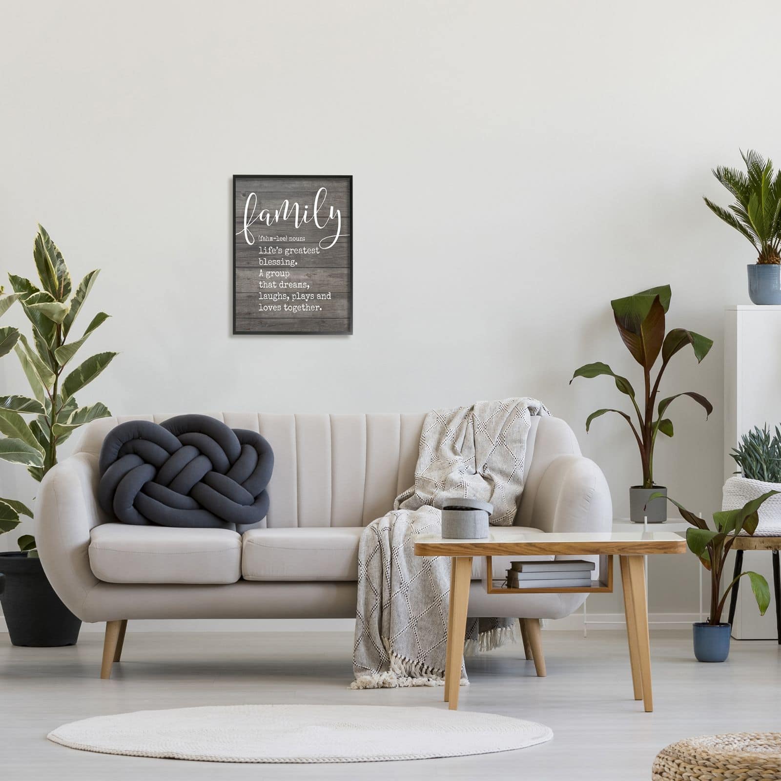 Stupell Industries Family Definition Planked Framed Wall Art