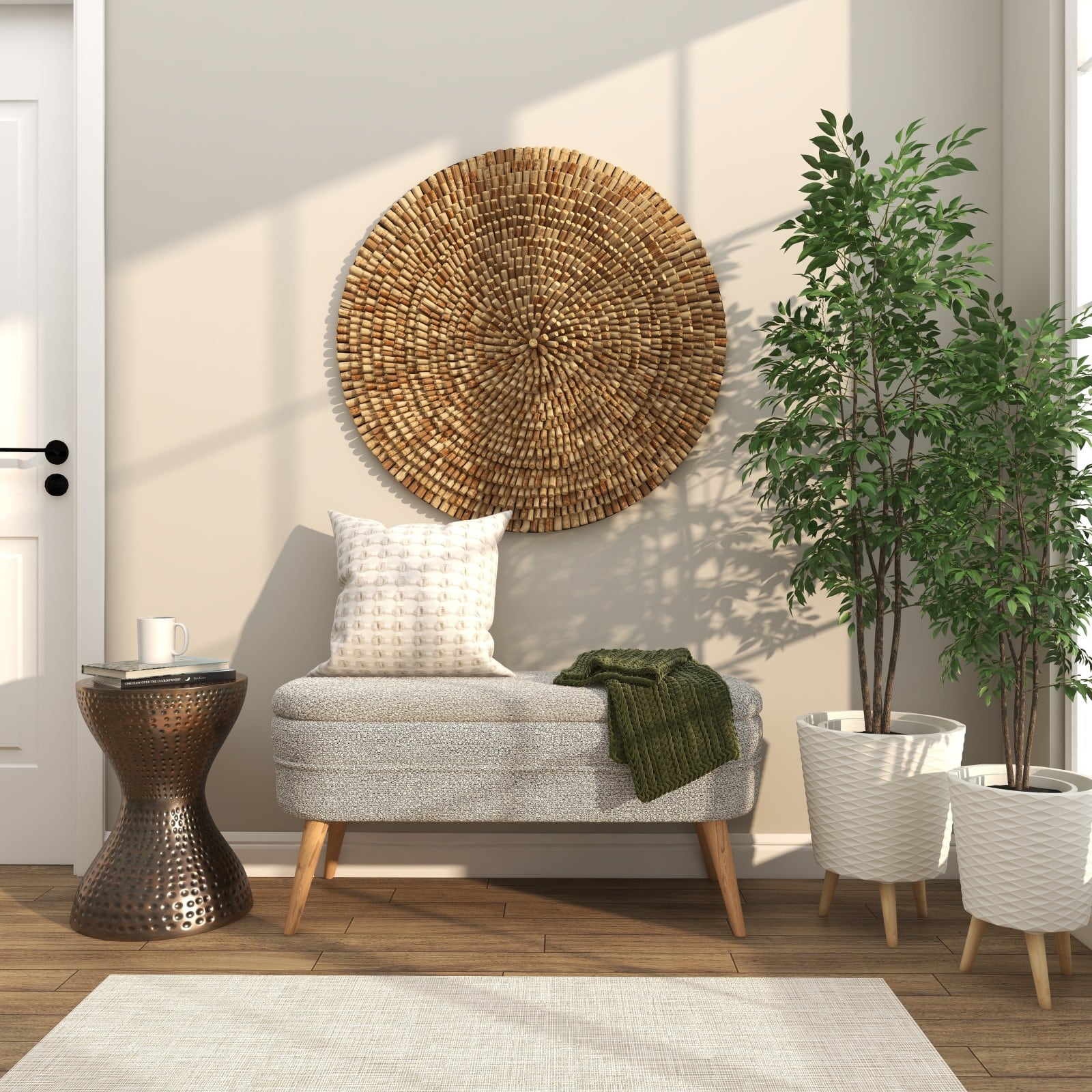 Brown Overlapping Reclaimed Wood Wall Décor