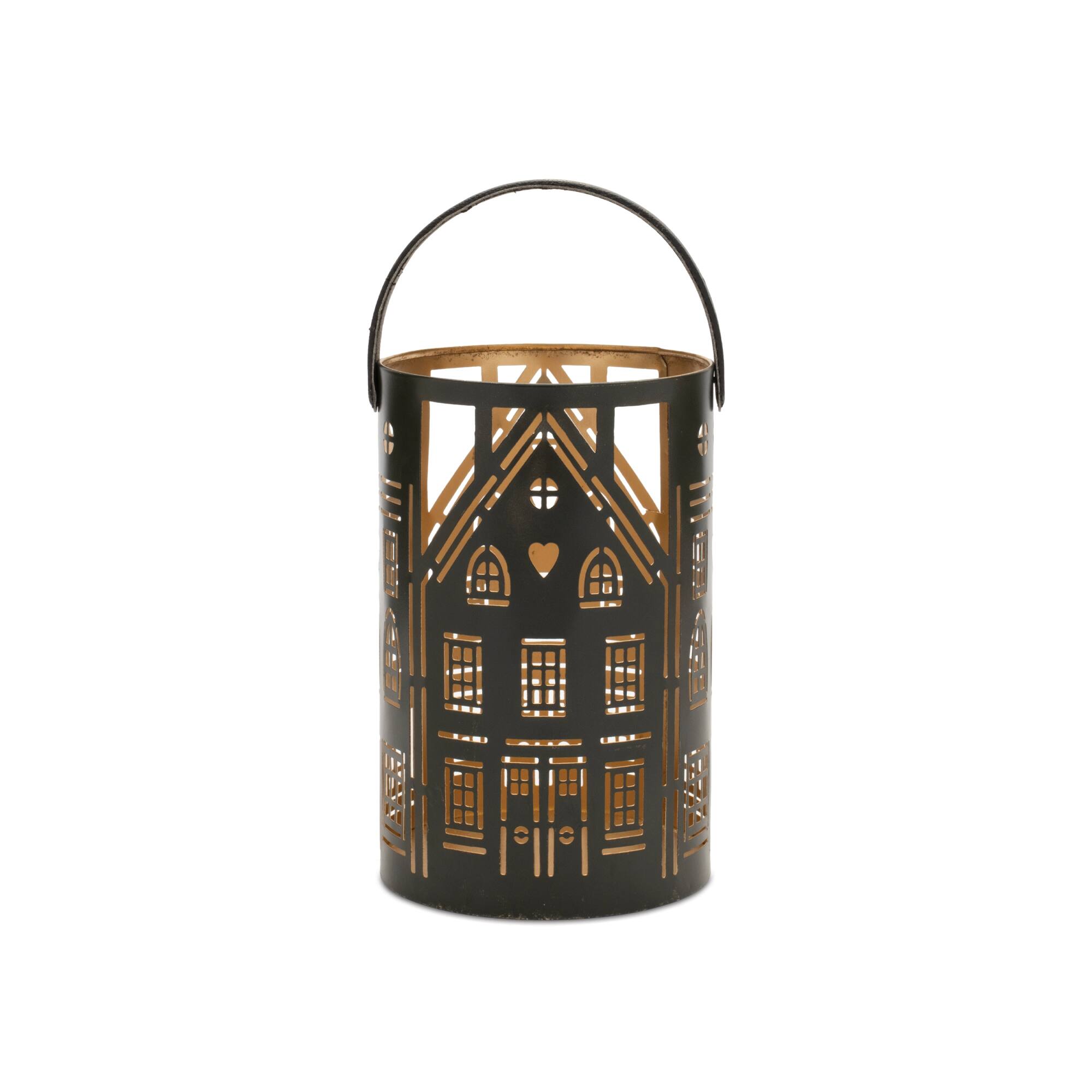 Punched Metal House Lantern Set