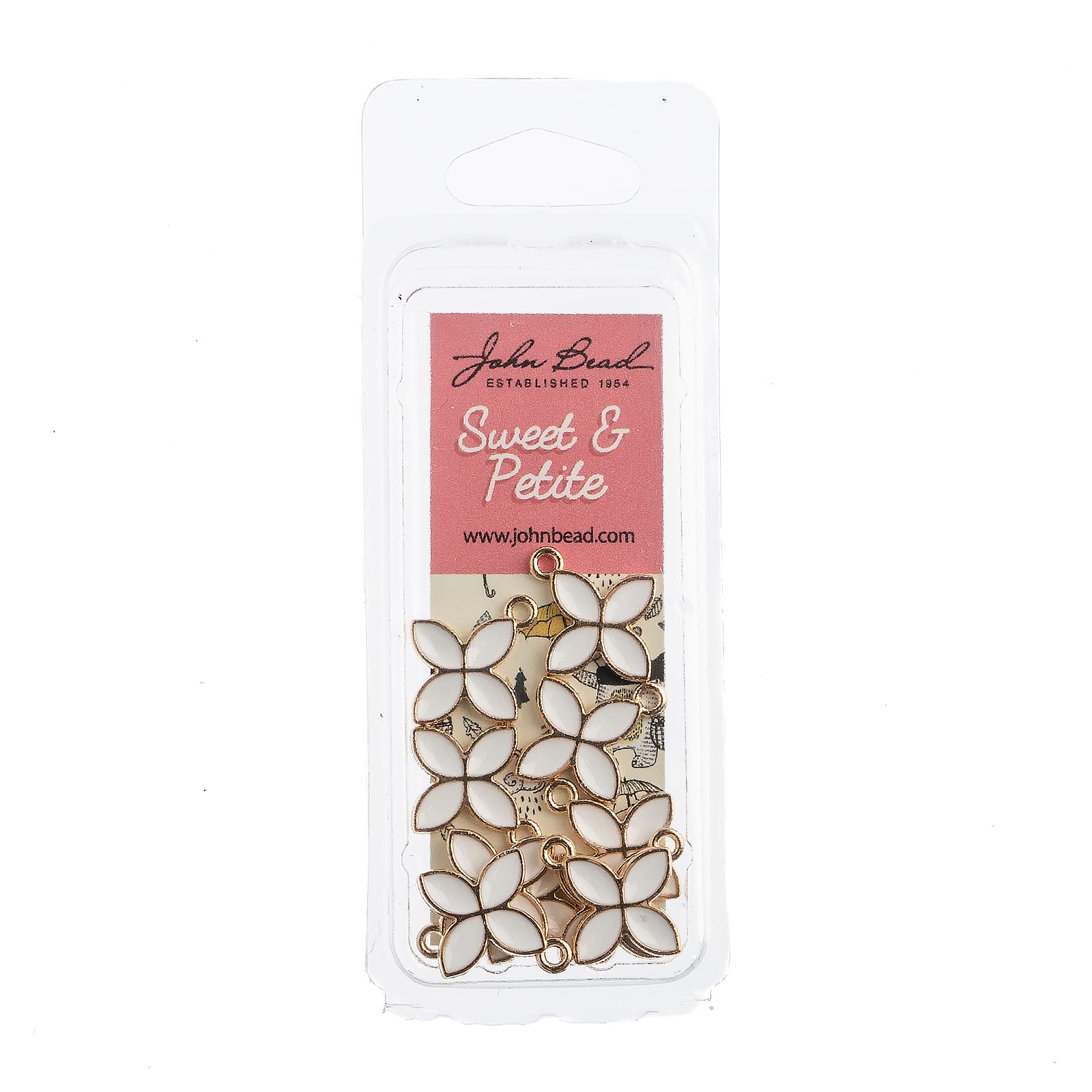 John Bead Sweet & Petite Four Petals Charms, 10ct.