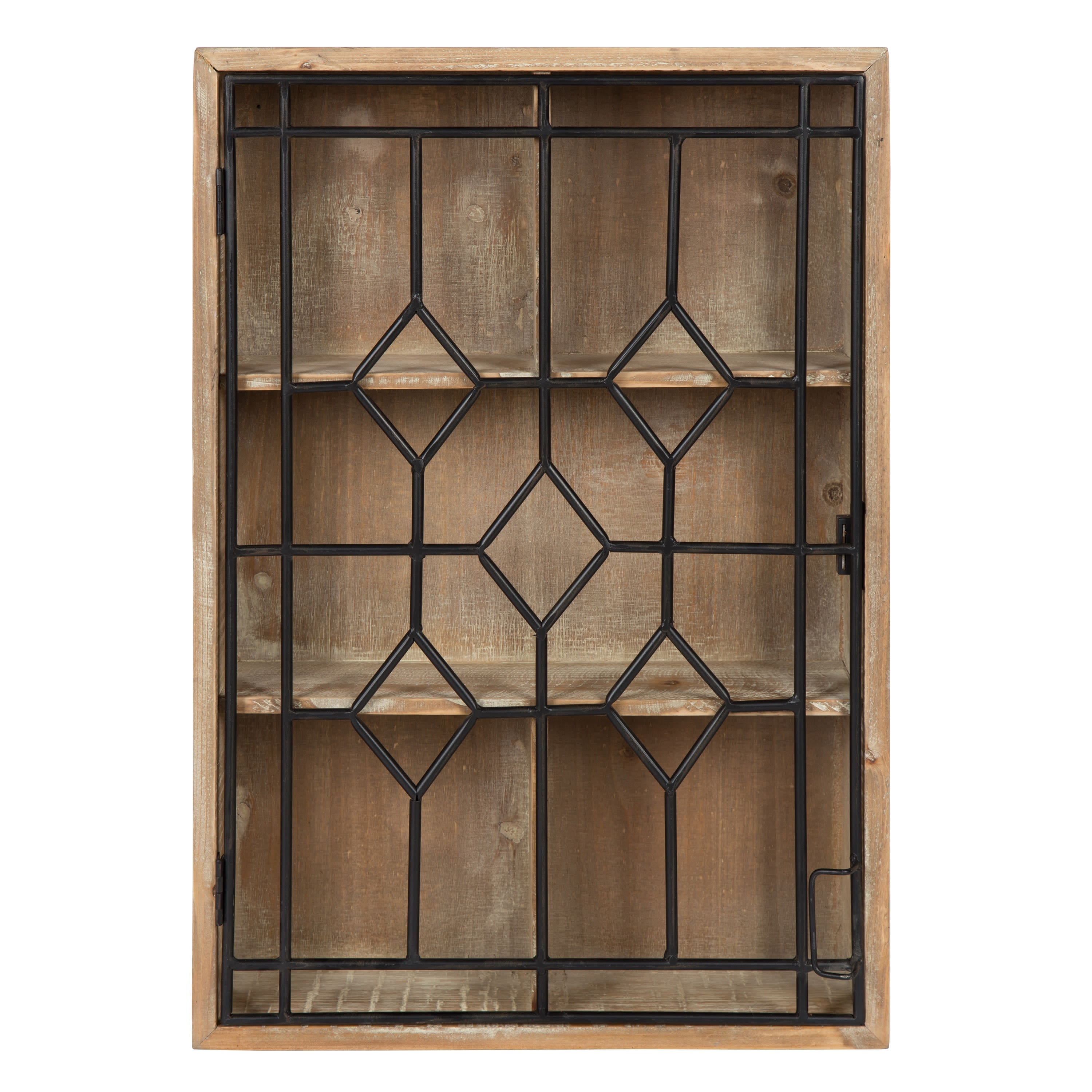 Kate and Laurel Megara Decorative Farmhouse Chic Wall Mounted Display Cupboard
