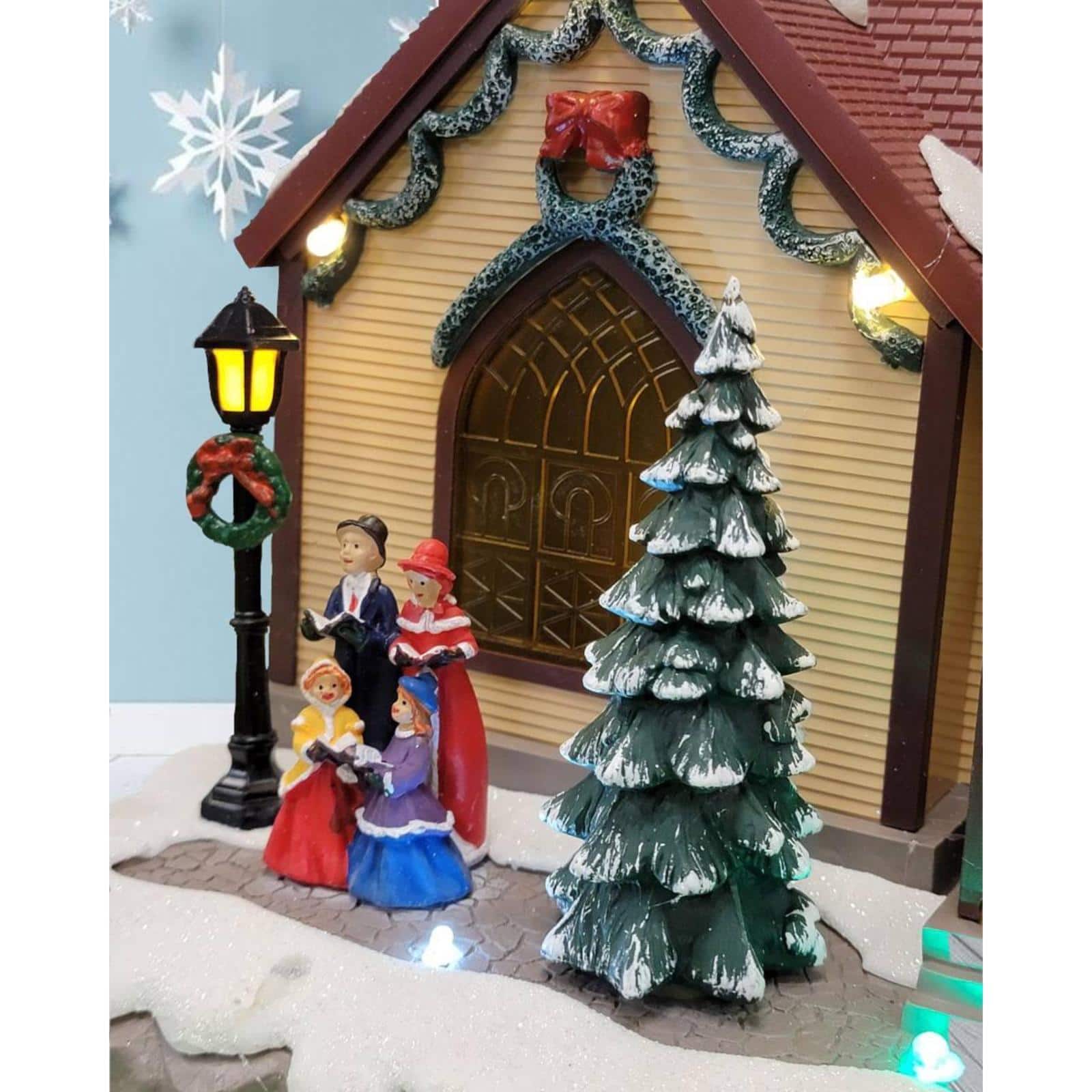 Wizardi 20" Christmas Village House Church with LED Lights