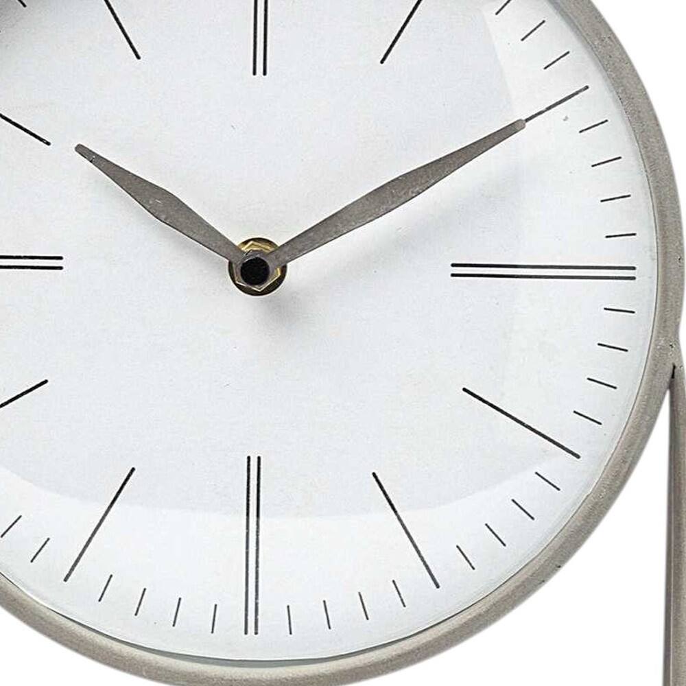 HomeRoots 12.5" Gray Metal Table Clock