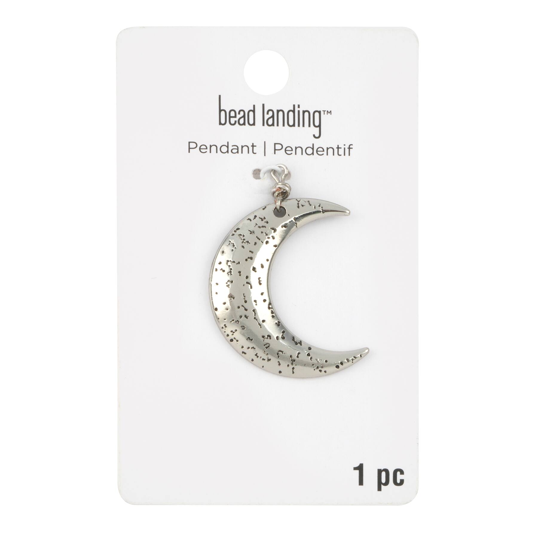 Silver Metal Moon Pendant by Bead Landing™