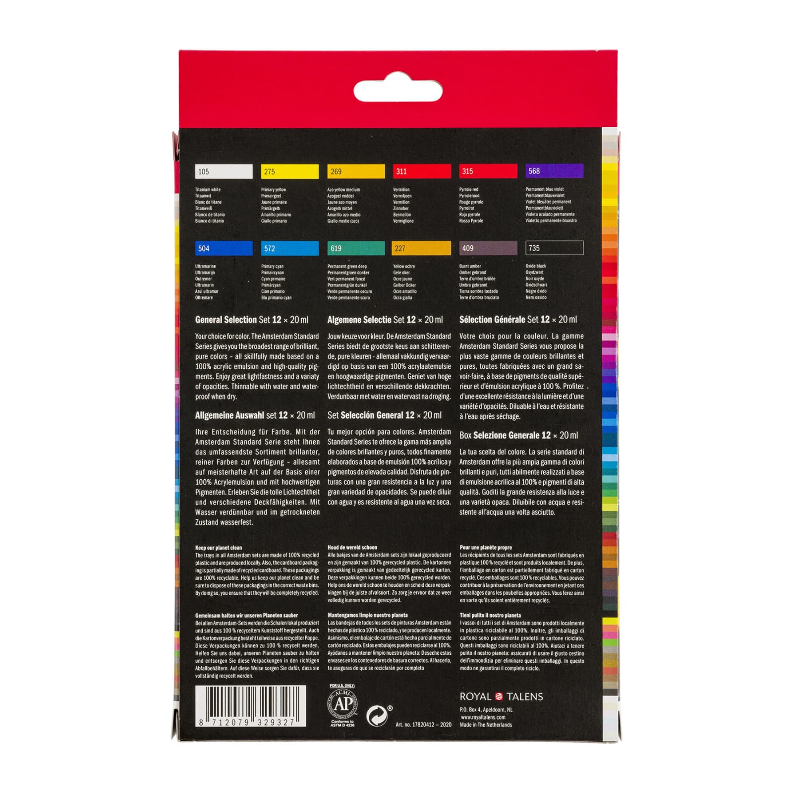 Amsterdam Standard General Selection 12 Color Acrylic Paint Set