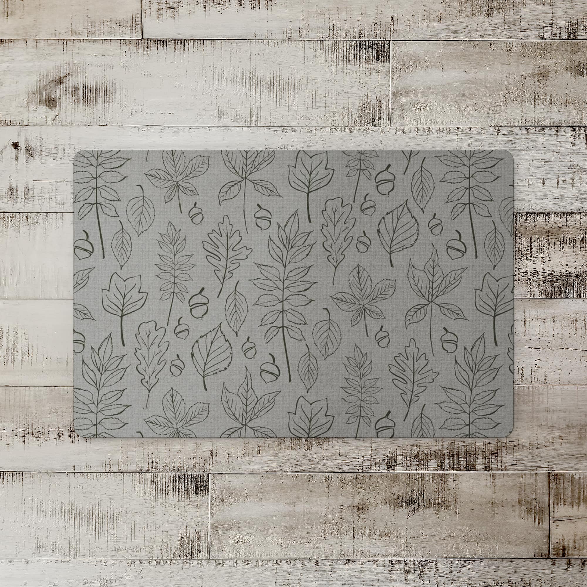 Green Leaf Pattern Floor Mat