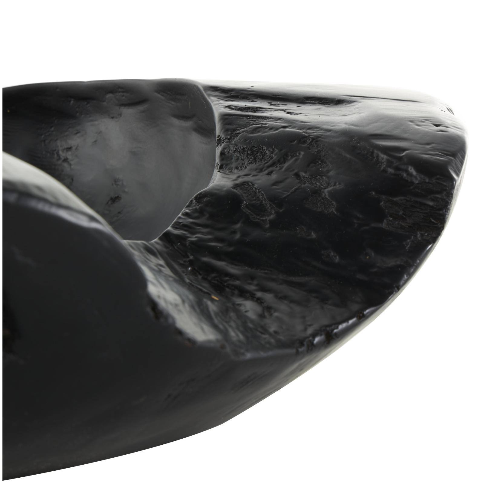 17.75" Black Teak Wood Handmade Live Edge Decorative Bowl