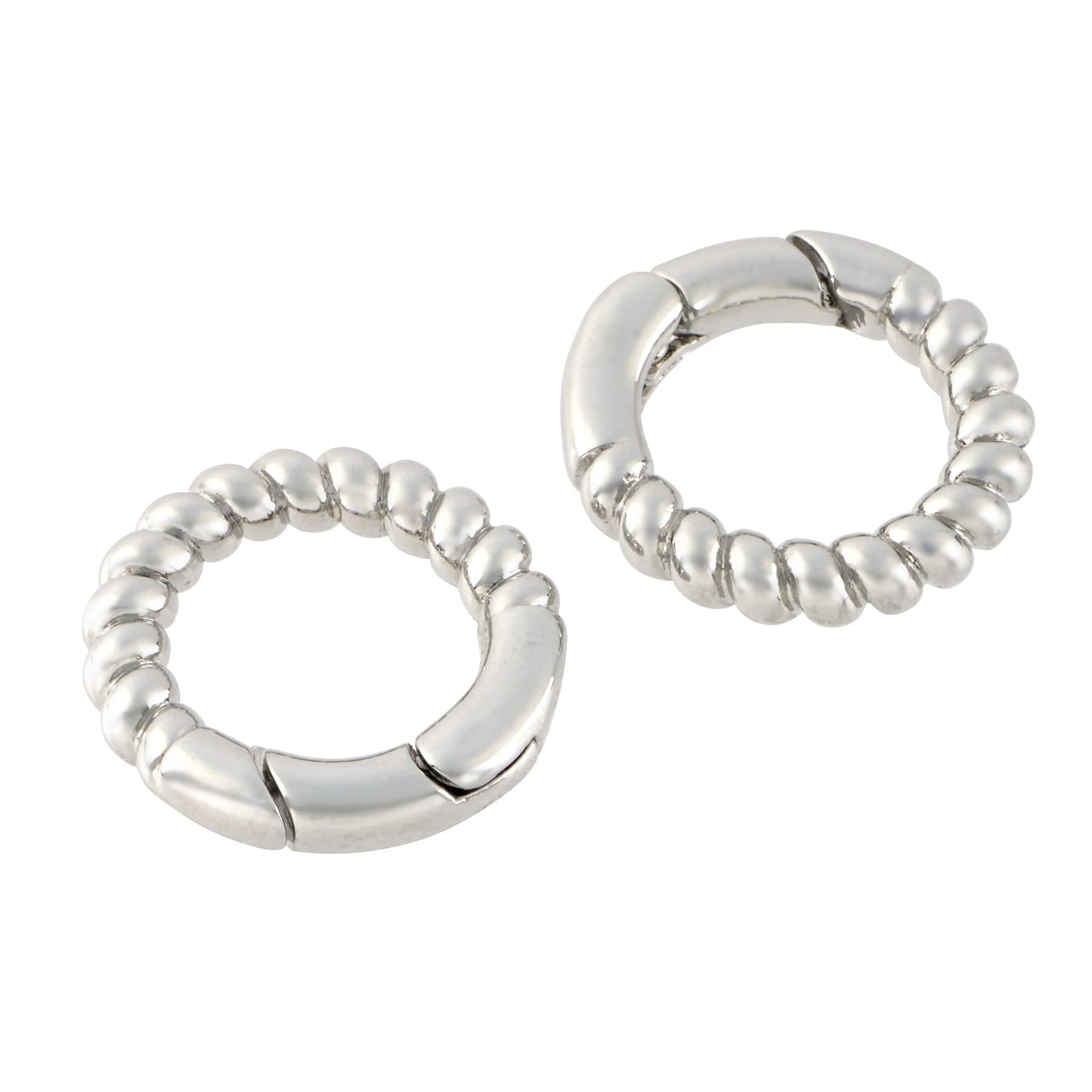 15.5 mm Round Twist Metal Clasp Charm Connectors, 2ct. by Bead Landing™