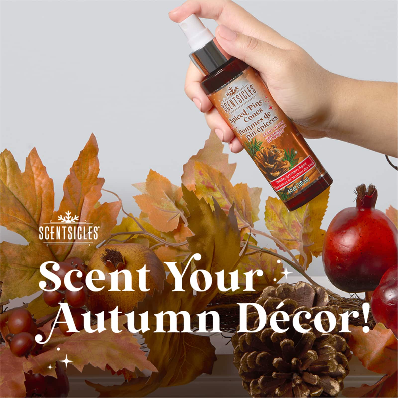 Scentsicles Scent Mister Into the Vanilla Woods, Autumn 'n Apples and Spiced Pine Cones, 3 pack