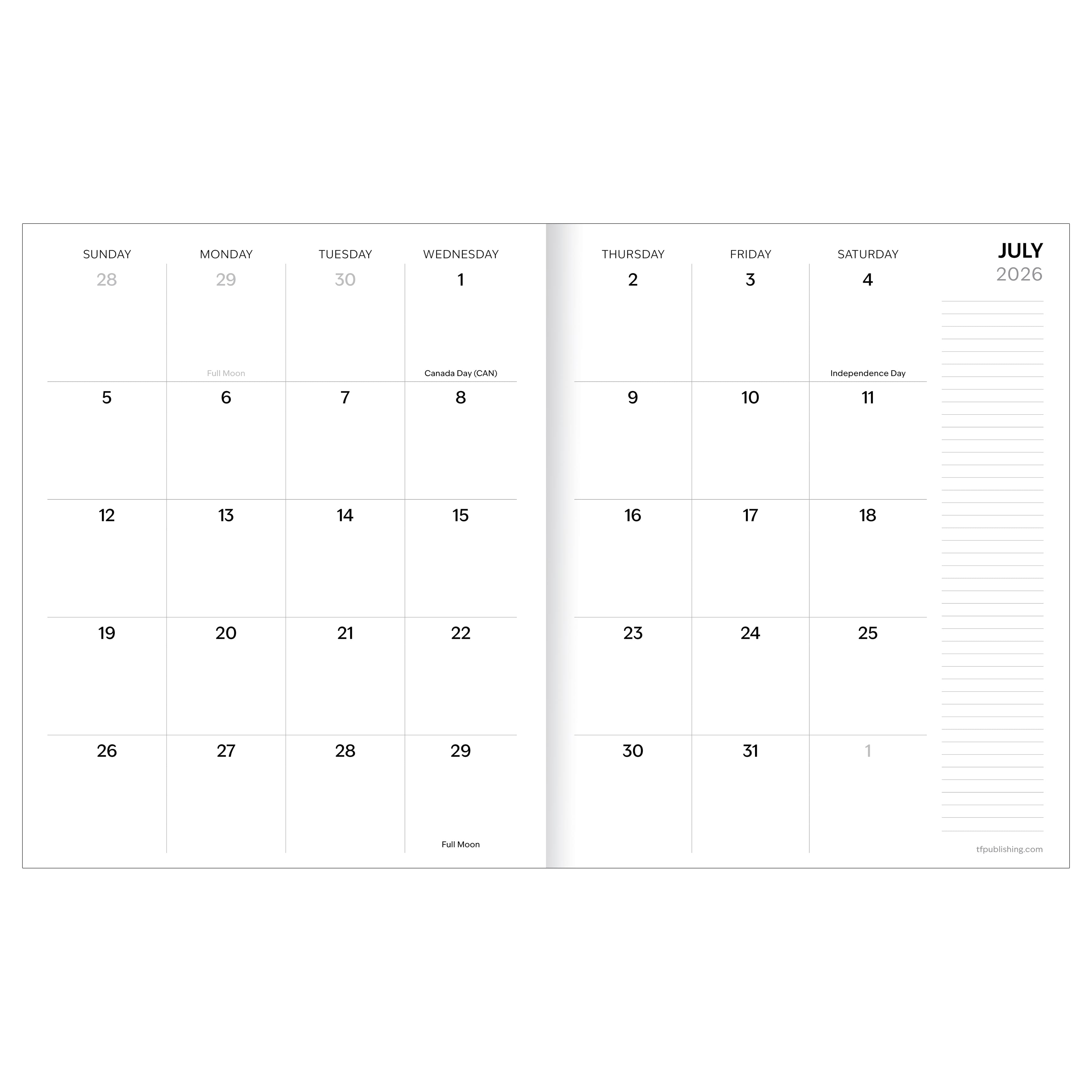 TF Publishing Medium 2026-27 Kraft Dot Monthly Planner
