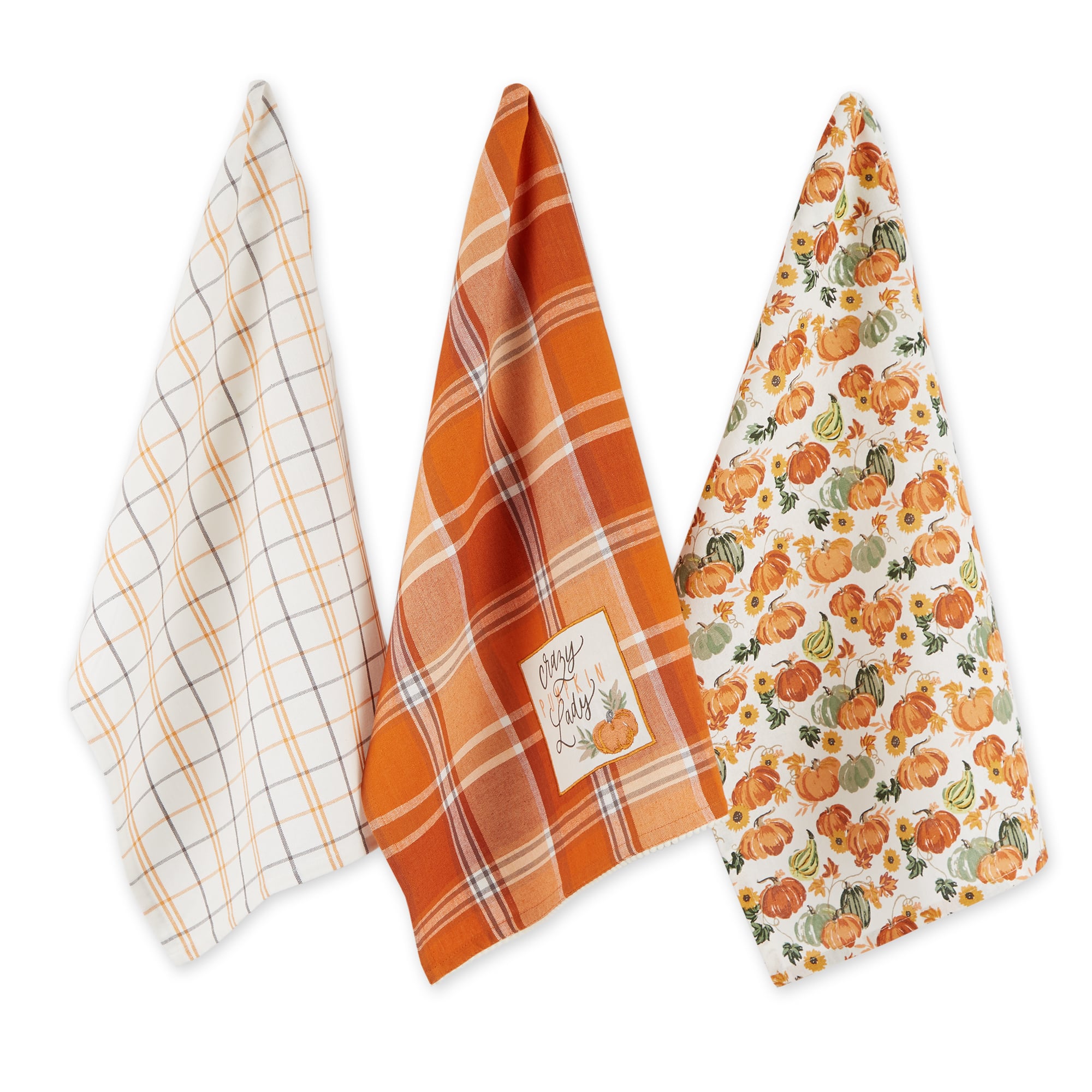 DII® Crazy Pumpkin Lady Dishtowel Set