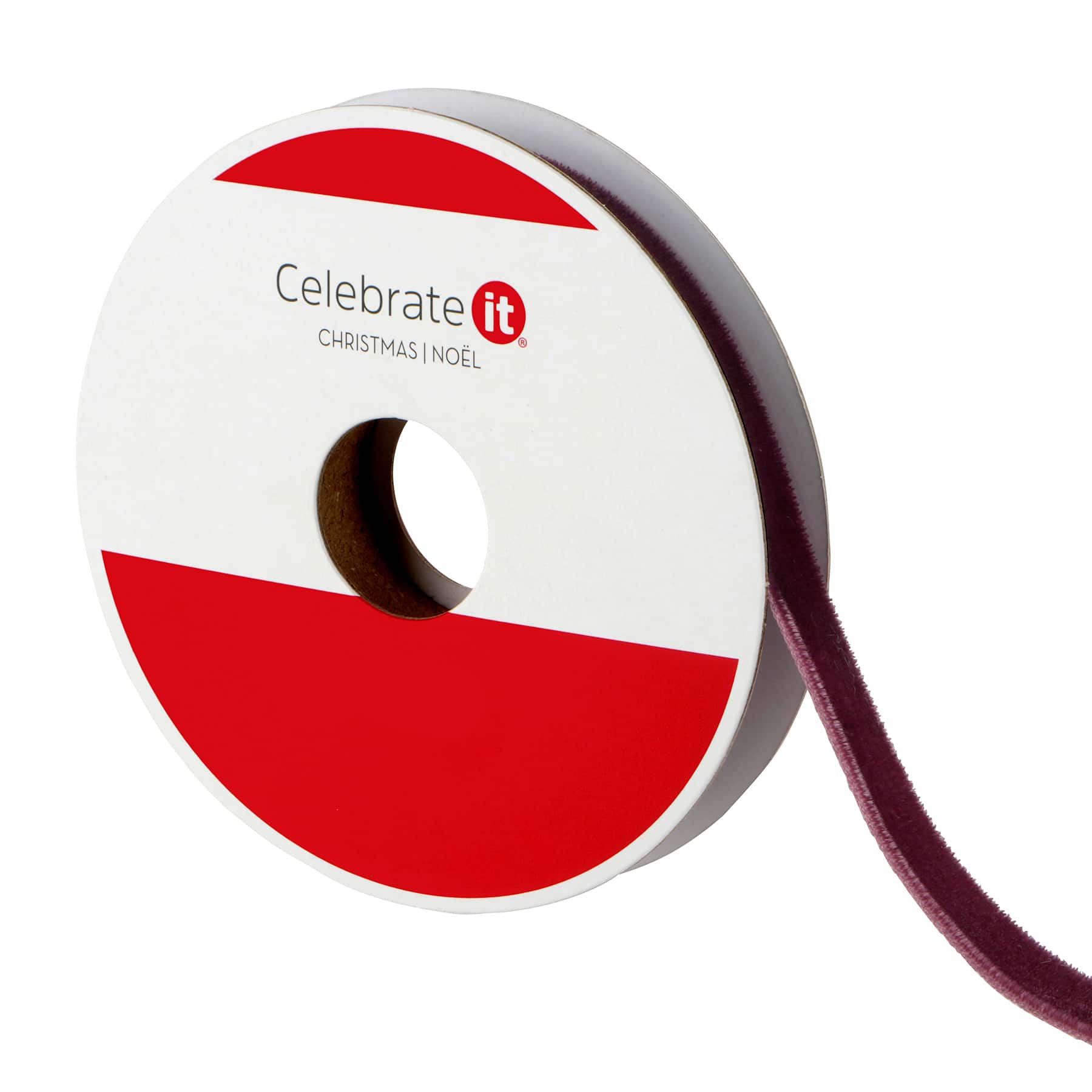 3/8&#x22; x 12ft. Velvet Ribbon by Celebrate It&#xAE; Christmas