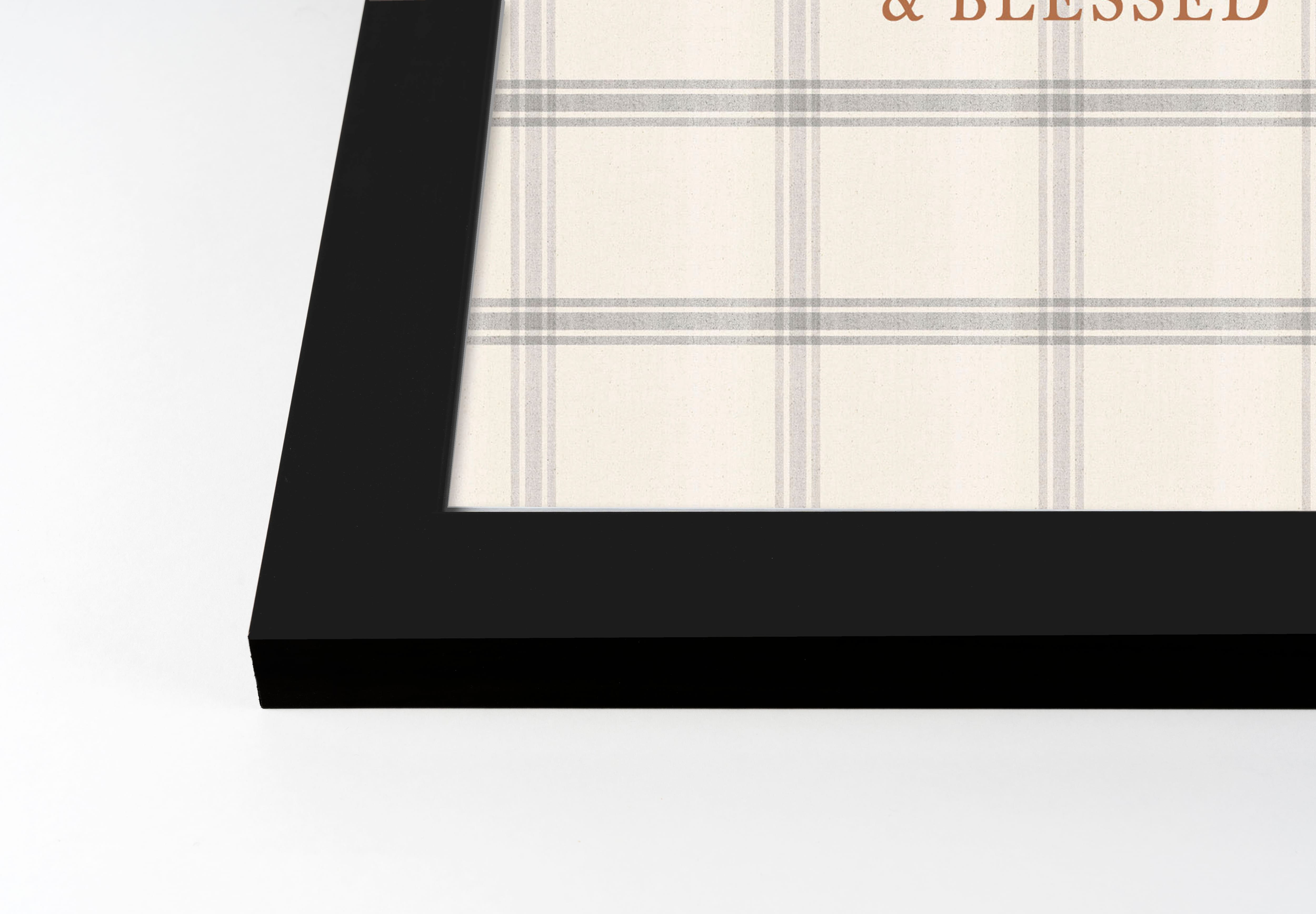 Grateful Thankful Blessed Black Framed Print Wall Art