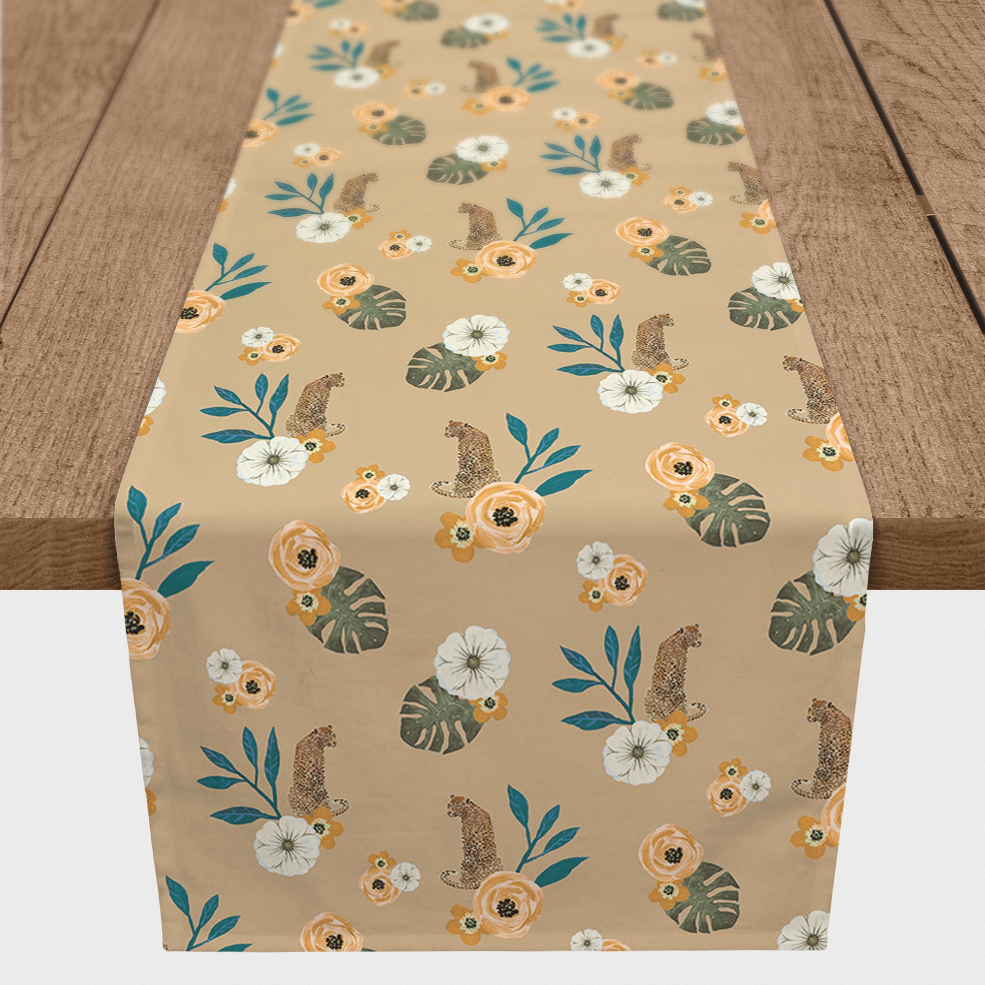 72" Tropical Jag Cotton Twill Runner