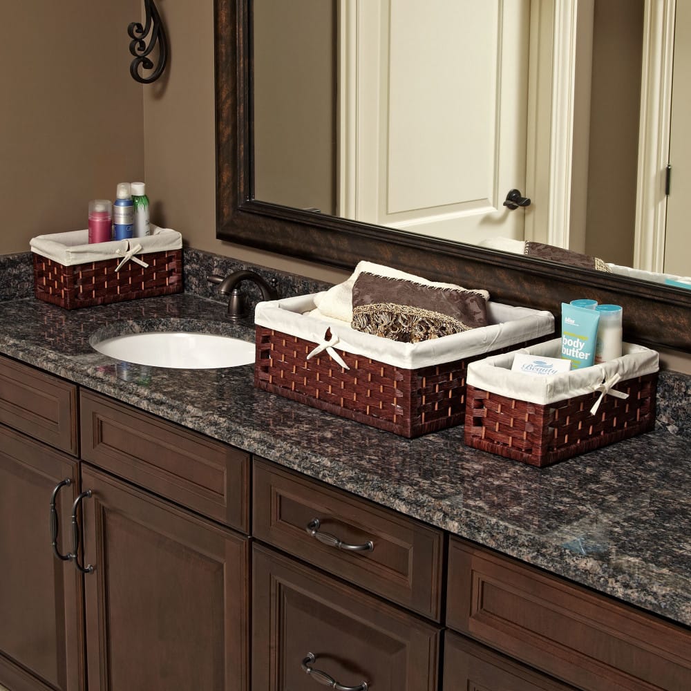 Household Essentials Brown Paper Rope Utility Basket Set with Cloth Liners