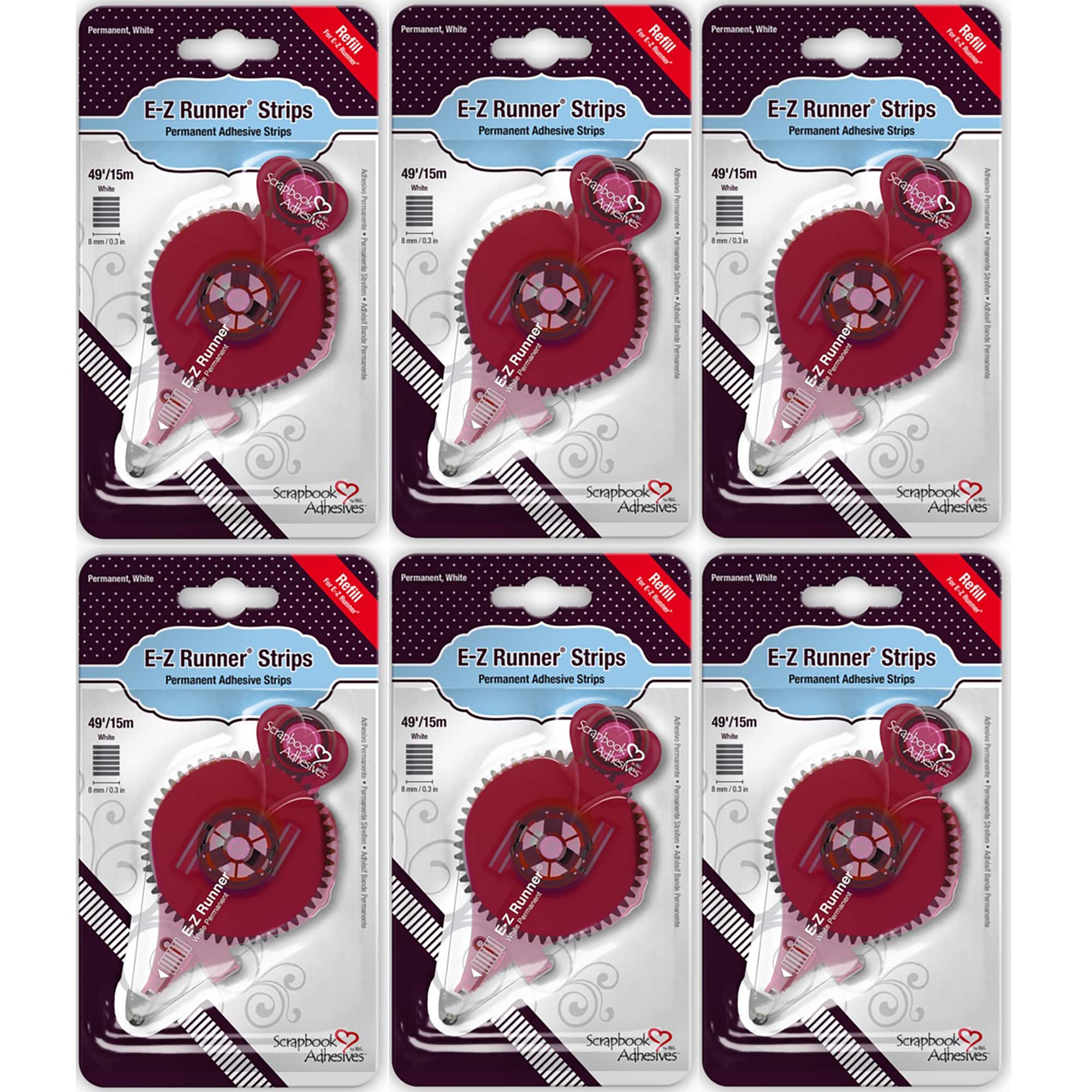 Scrapbook Adhesives by 3L® E-Z Runner® Permanent Strips Refills, 6ct.