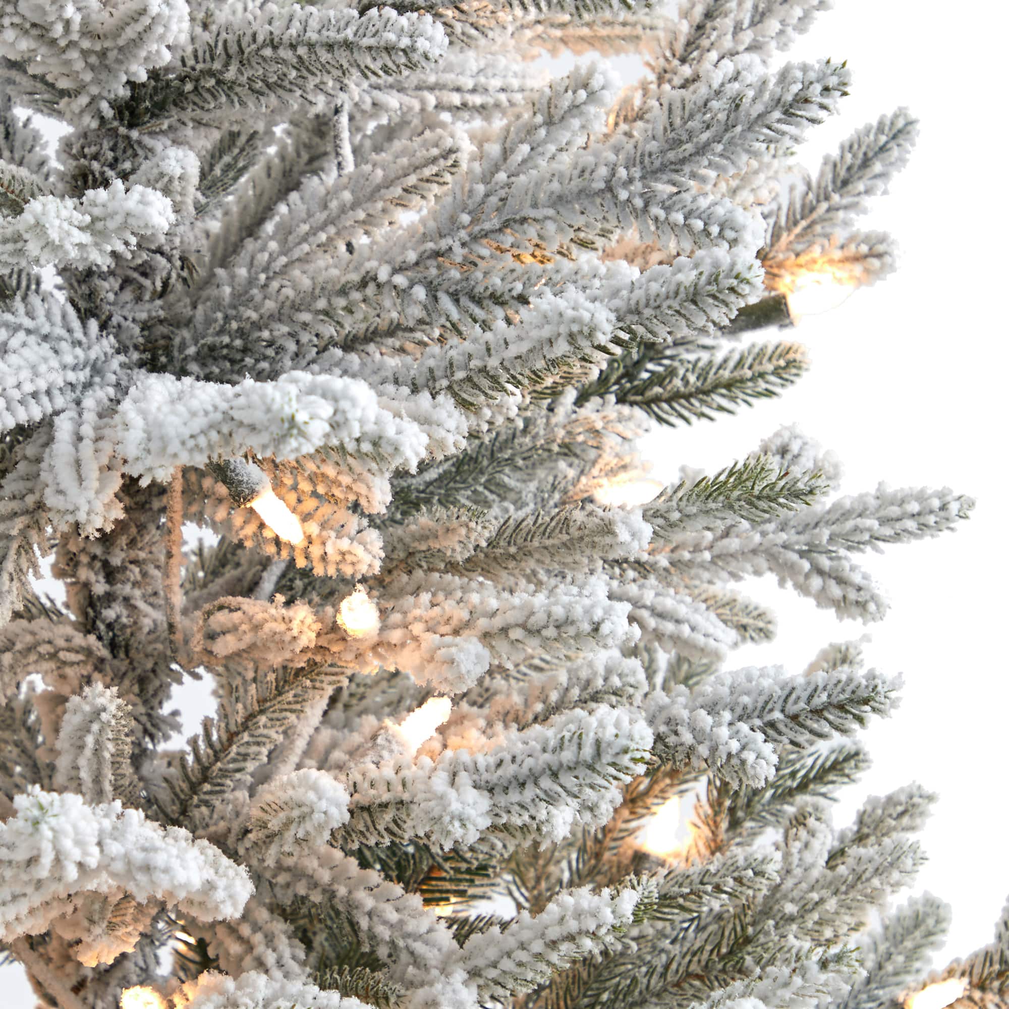 3ft. Pre-Lit Flocked Fraser Fir Artificial Christmas Tree with Warm White LED Lights