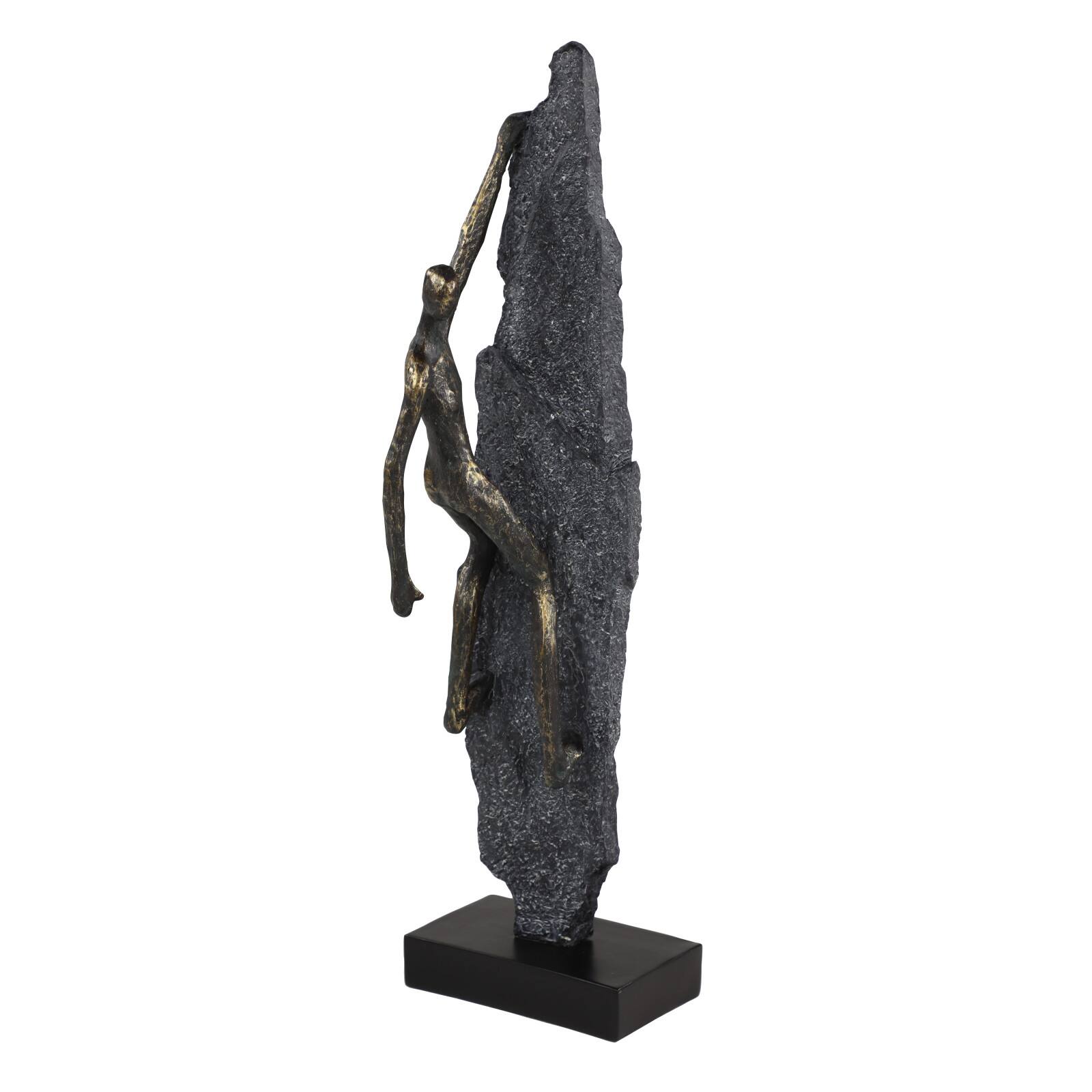 Bronze Resin Industrial Sculpture, Climbing 19" x 6" x 5"