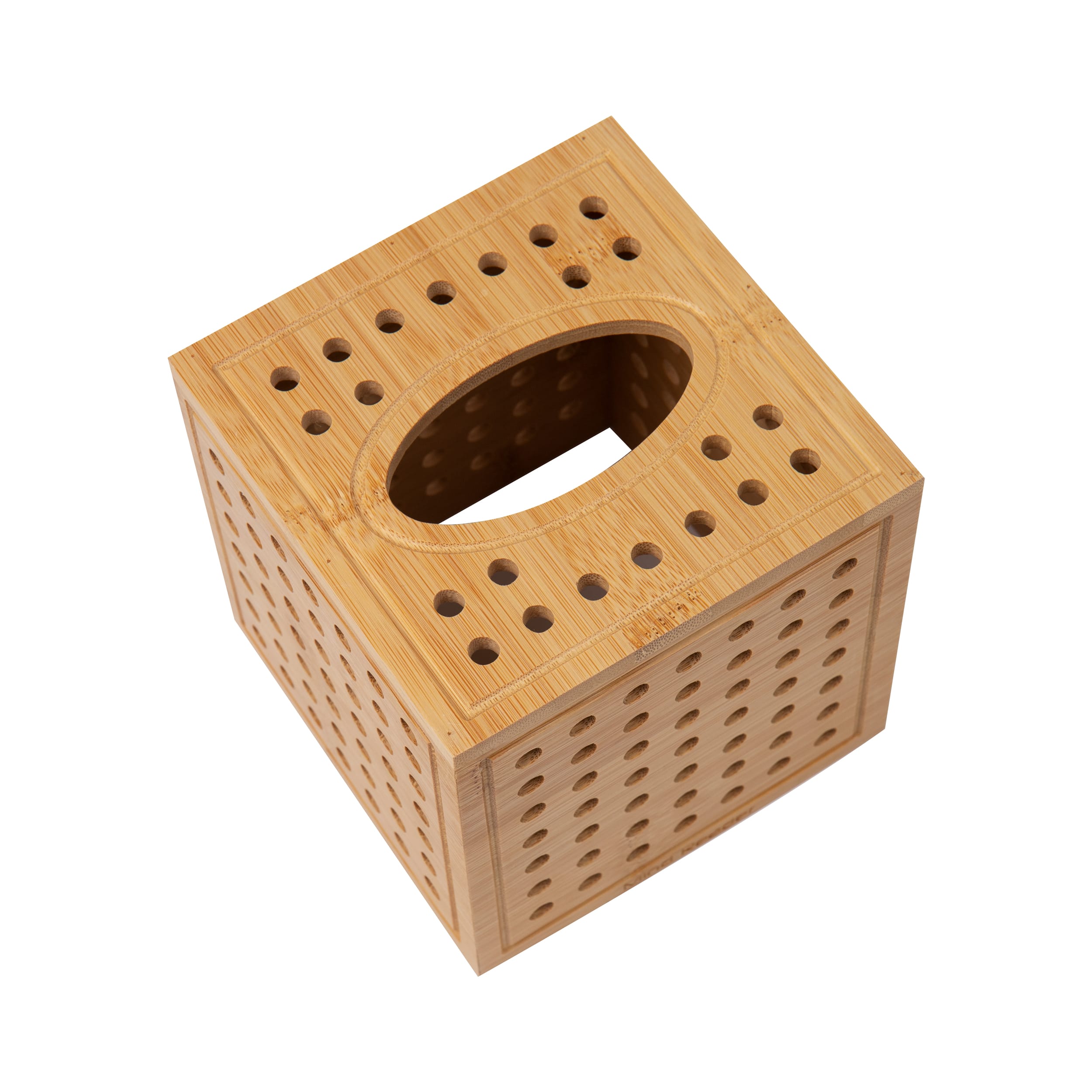 Mind Reader Lattice Bamboo Tissue Box Cover & Toilet Paper Holder Set