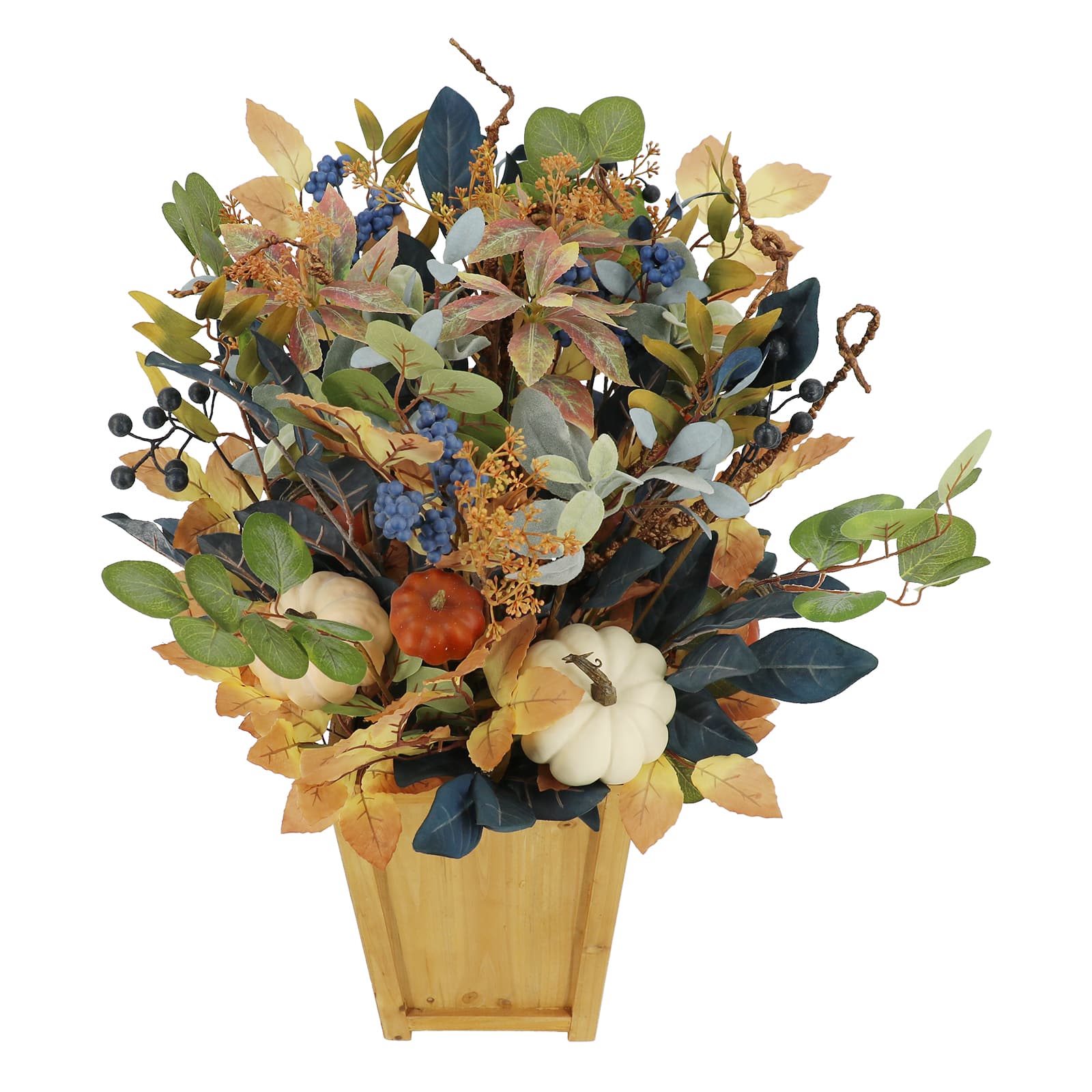 33" UV Premade Foliage & Pumpkin in Wood Box by Ashland®