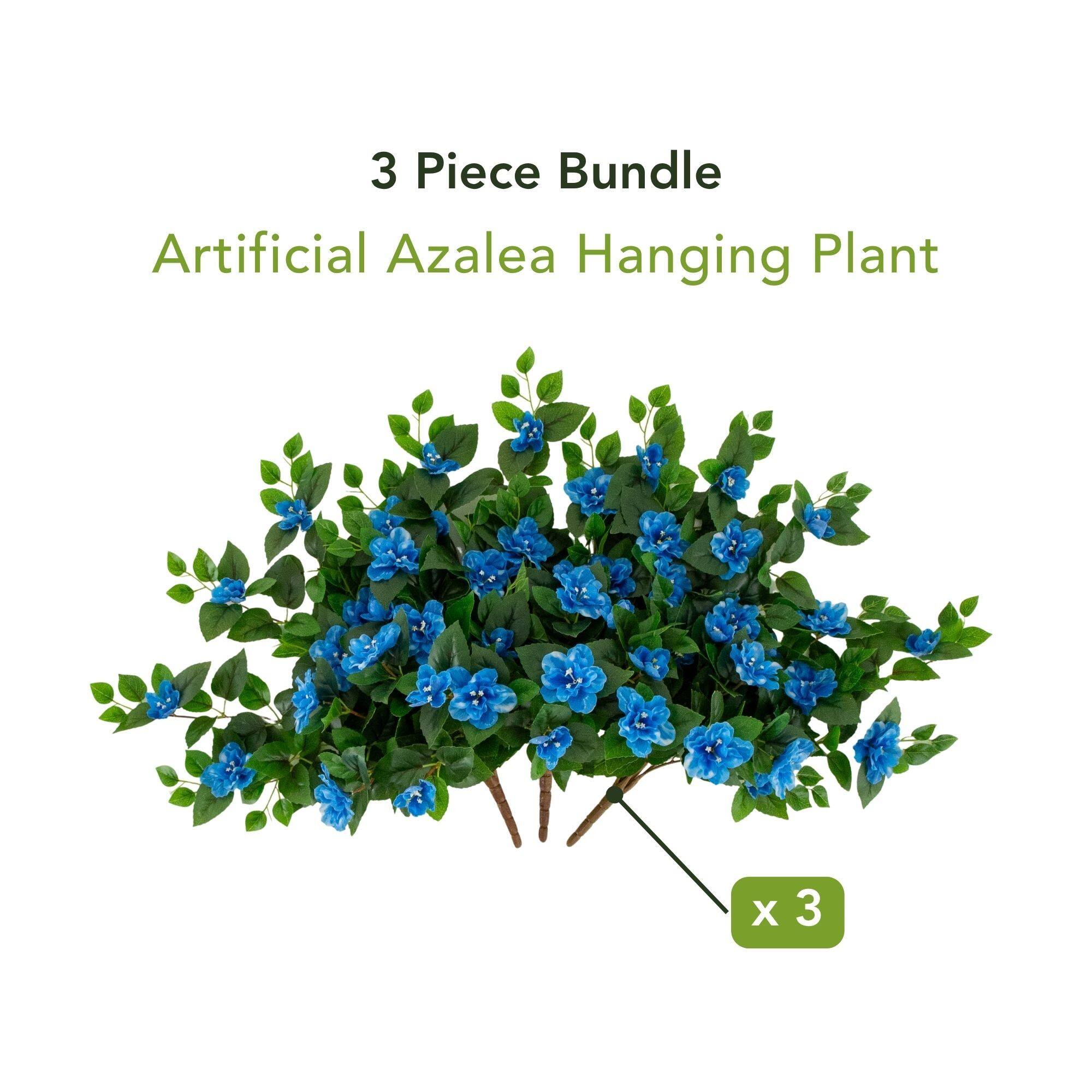 24" UV Resistant Artificial Azalea Hanging Plants