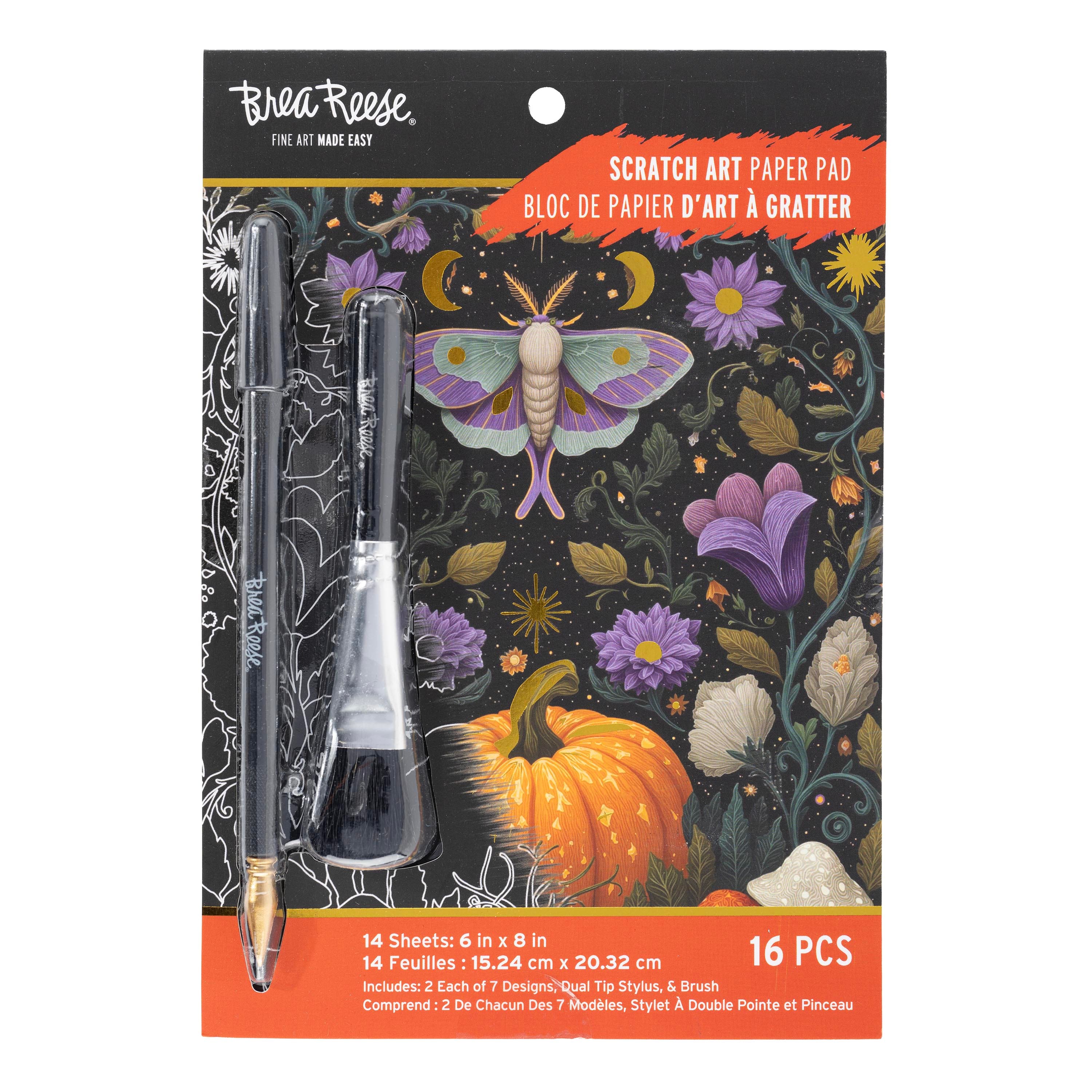 Brea Reese® 6" x 8" Mystical Garden Scratch Art Paper Pad