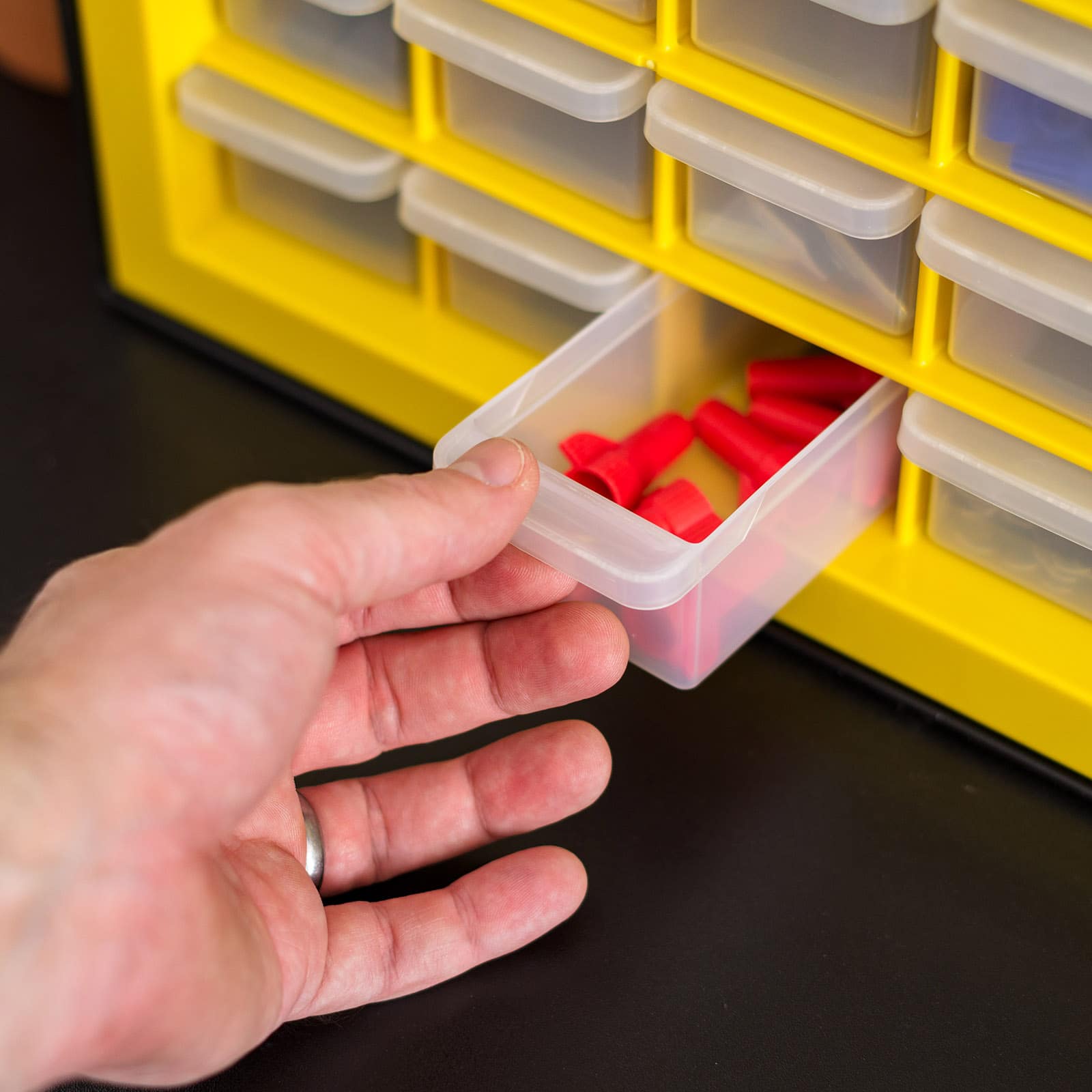 IRIS® Yellow & Black 64-Drawer Parts Cabinet
