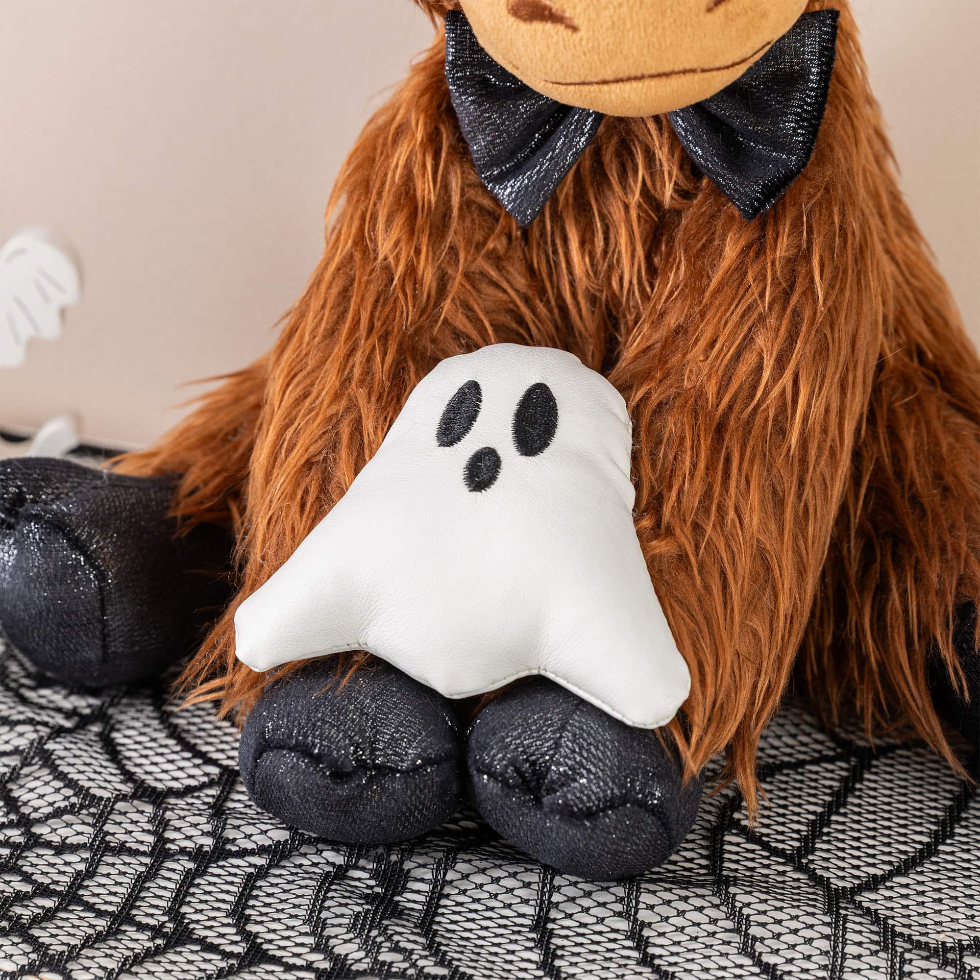Glitzhome® 19" Halloween Fabric Highland Cow Shelf Sitter