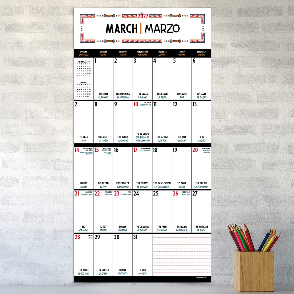 2027 Spanish Words for Everyone Wall Calendar