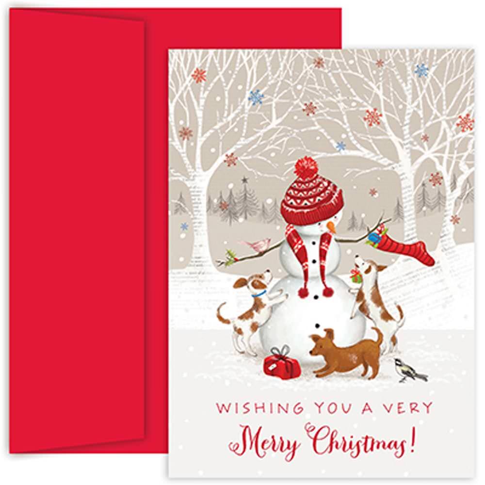 JAM Paper 5" x 7" Snowman & Friends Cards & Matching Envelopes Set, 18ct.