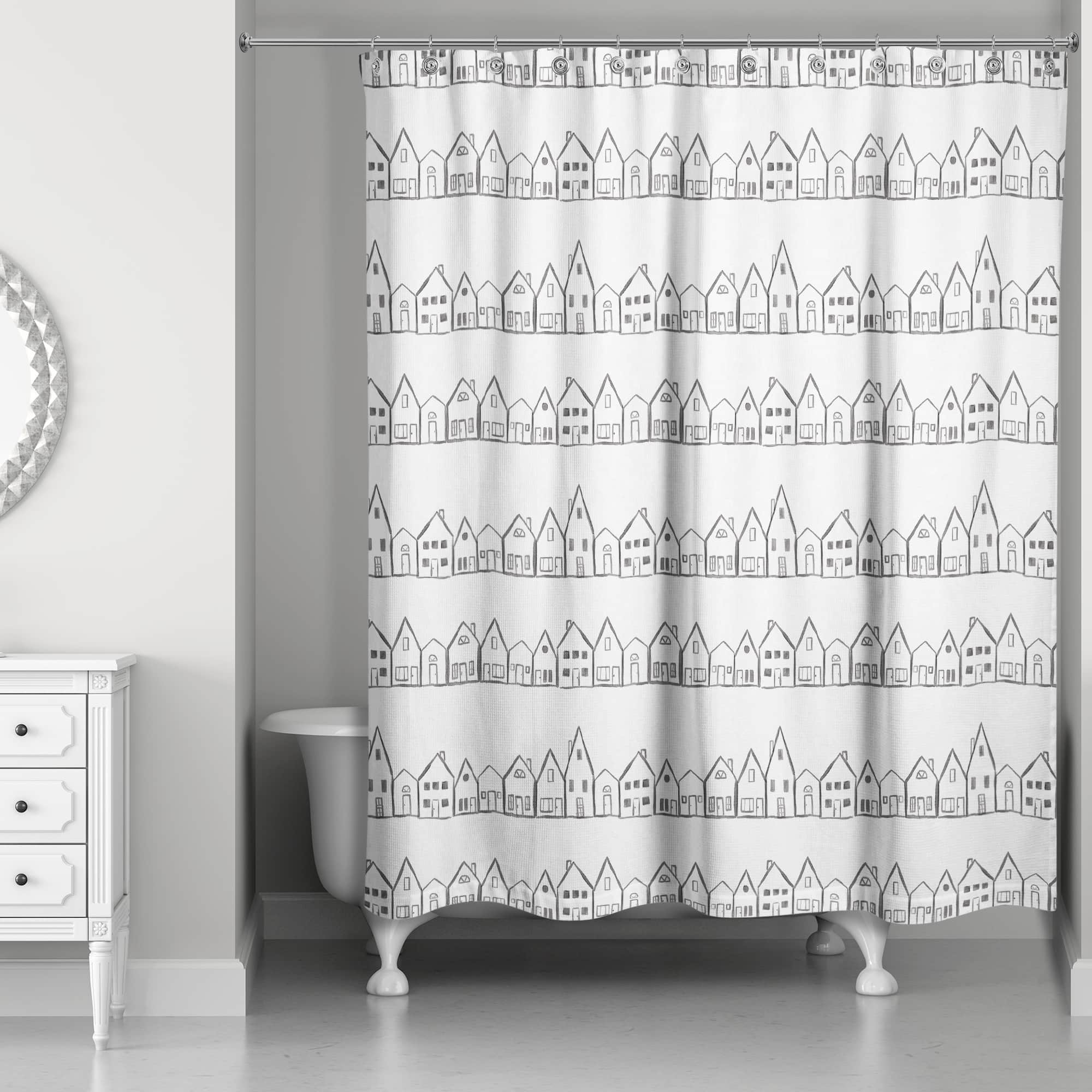Simple House Pattern 71" x 74" Shower Curtain