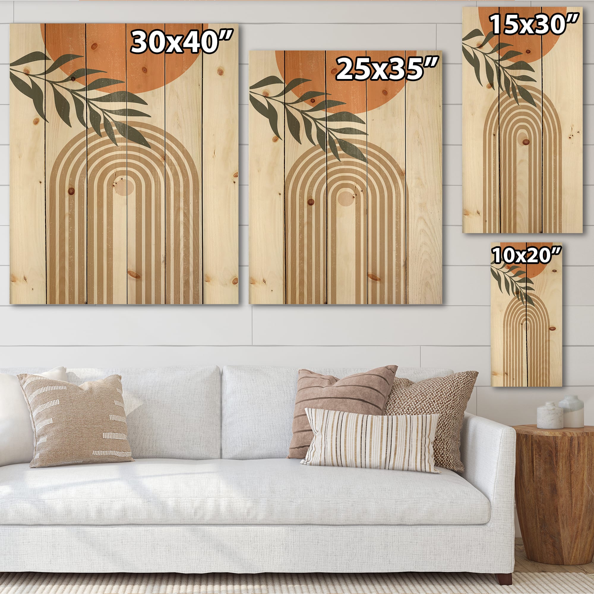 Designart - Abstract Sun Moon Leaves I